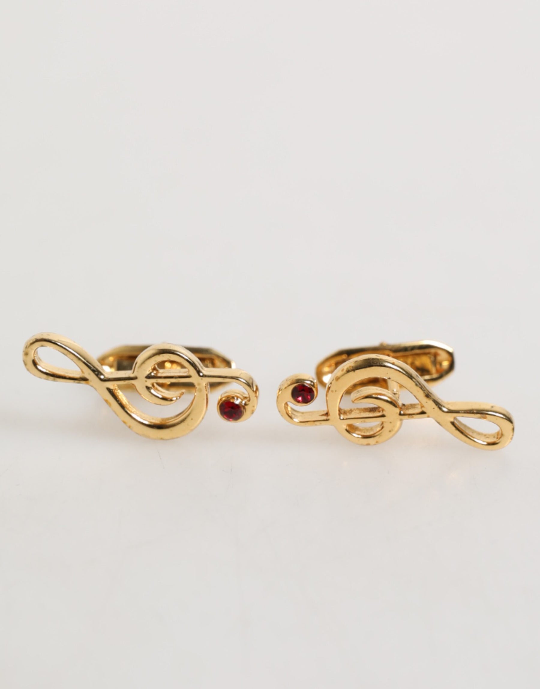 Dolce & Gabbana Gold Musical Note Metal Brass Pin Men Accessory Cufflinks | Regal Royce