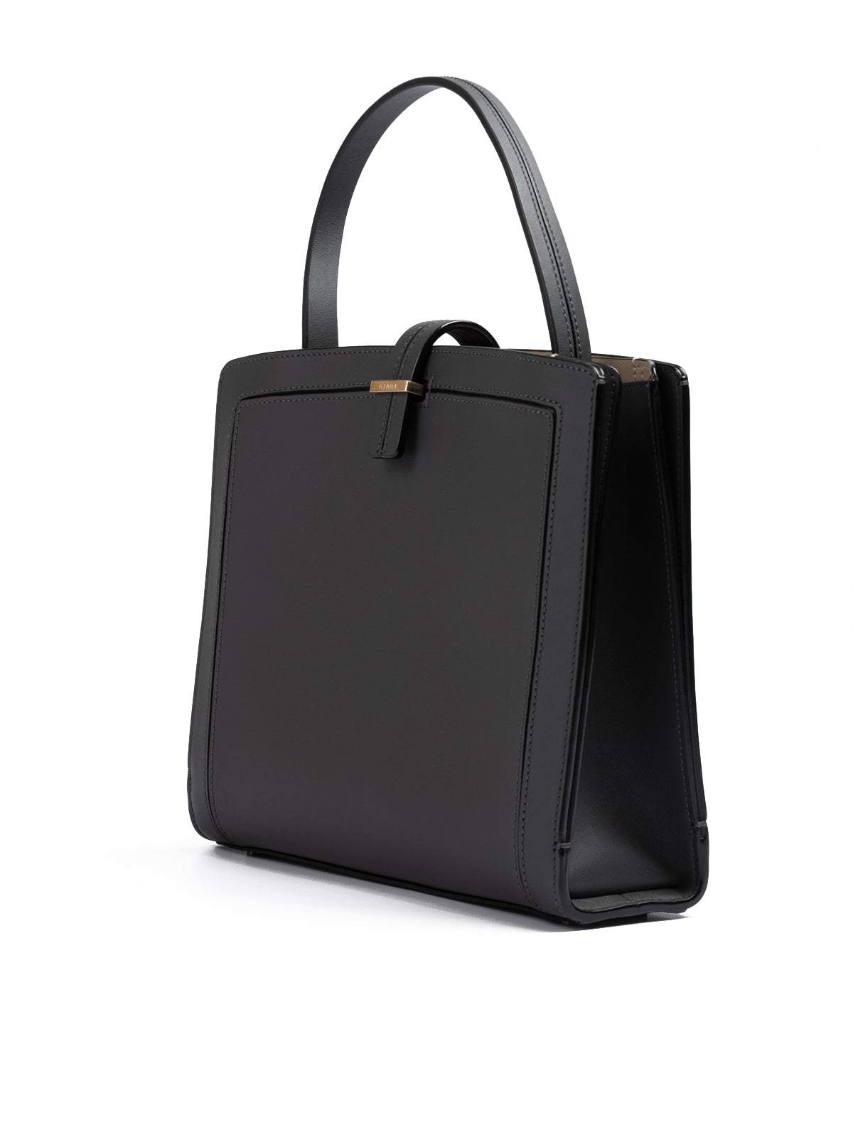 Giada Anthracite Leather Shoulder Bag | Regal Royce