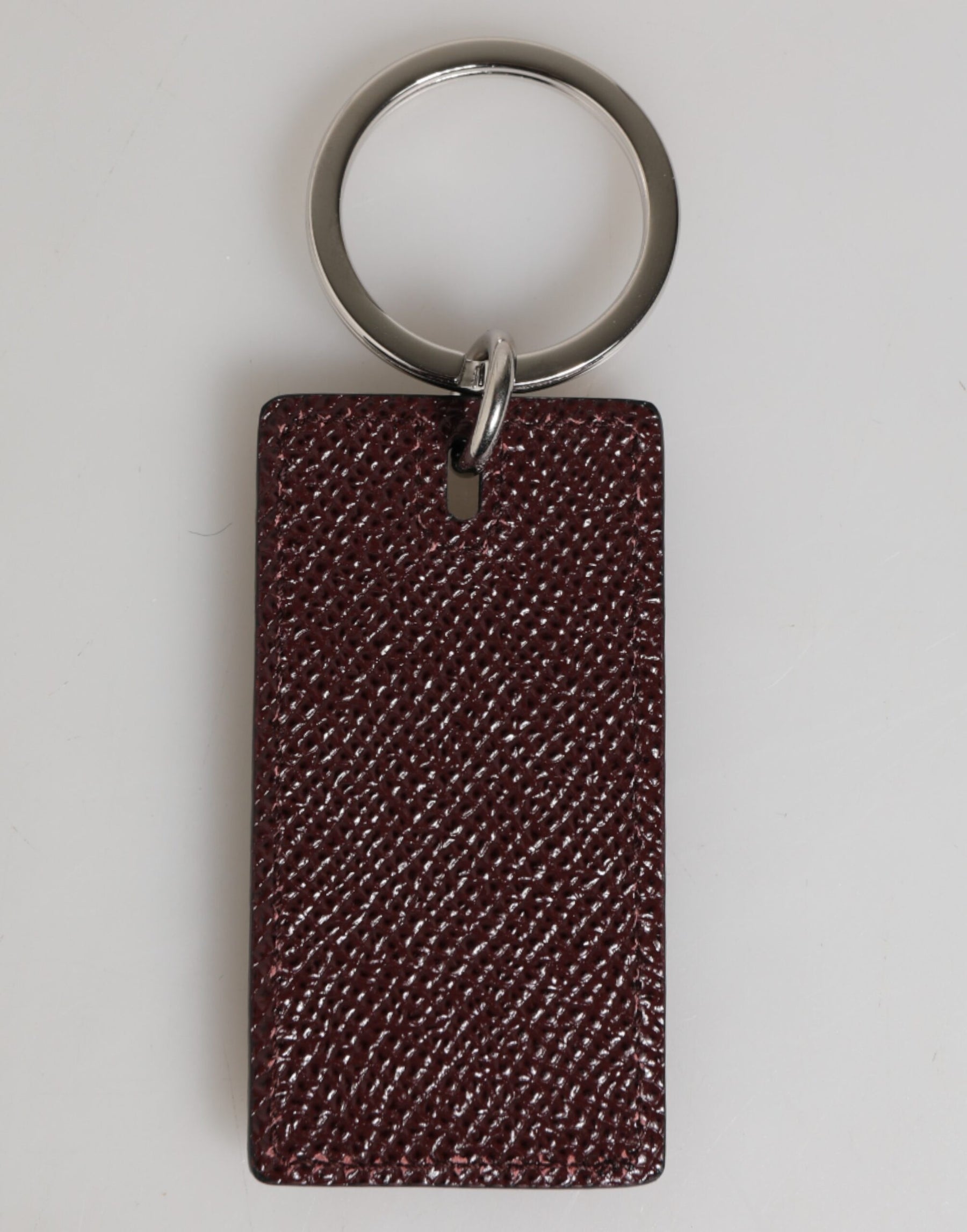 Dolce & Gabbana Dark Brown Leather Logo Metal Ring Men Keychain Keyring | Regal Royce