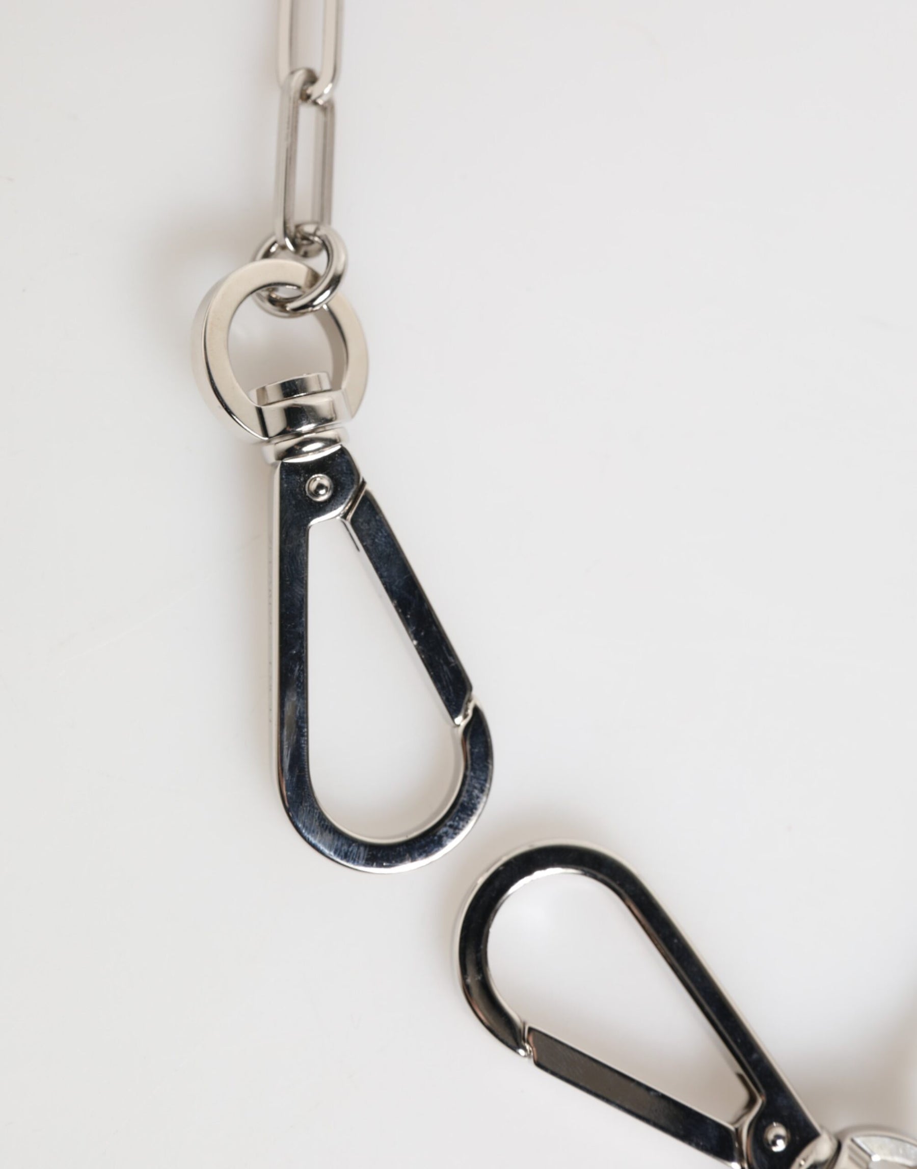 Dolce & Gabbana Silver Tone Metal Chain DG Logo Pendant Men Necklace | Regal Royce