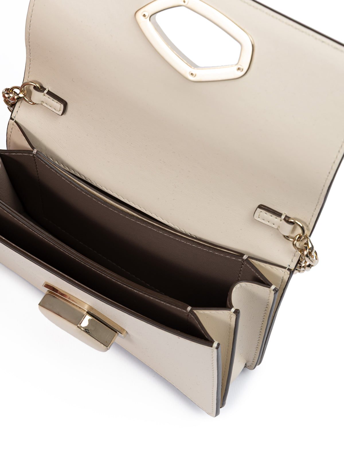 Giada Beige Leather Clutch Bag | Regal Royce