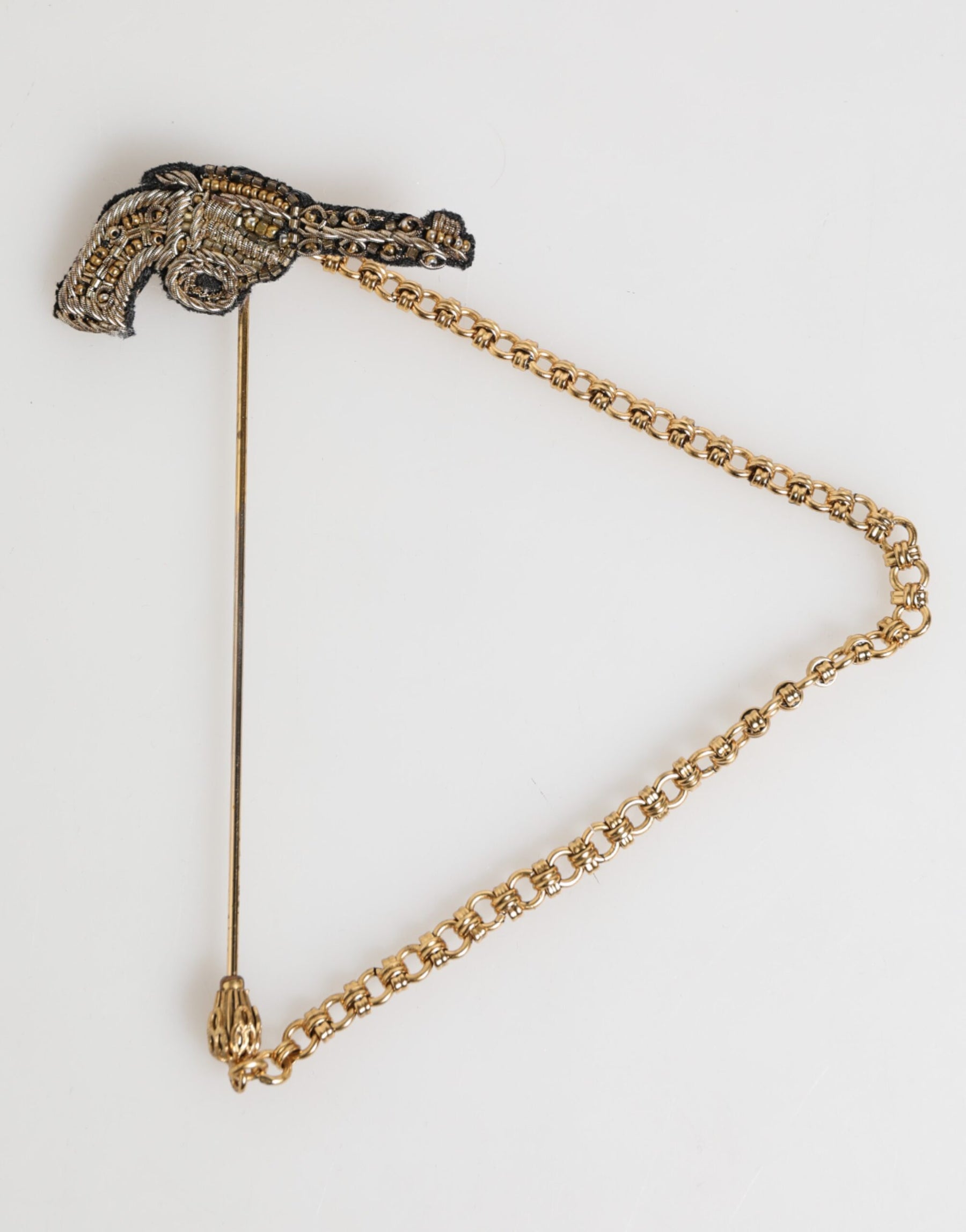 Dolce & Gabbana Lapel Pin Brass Copper Revolver Men Accessories Brooch | Regal Royce