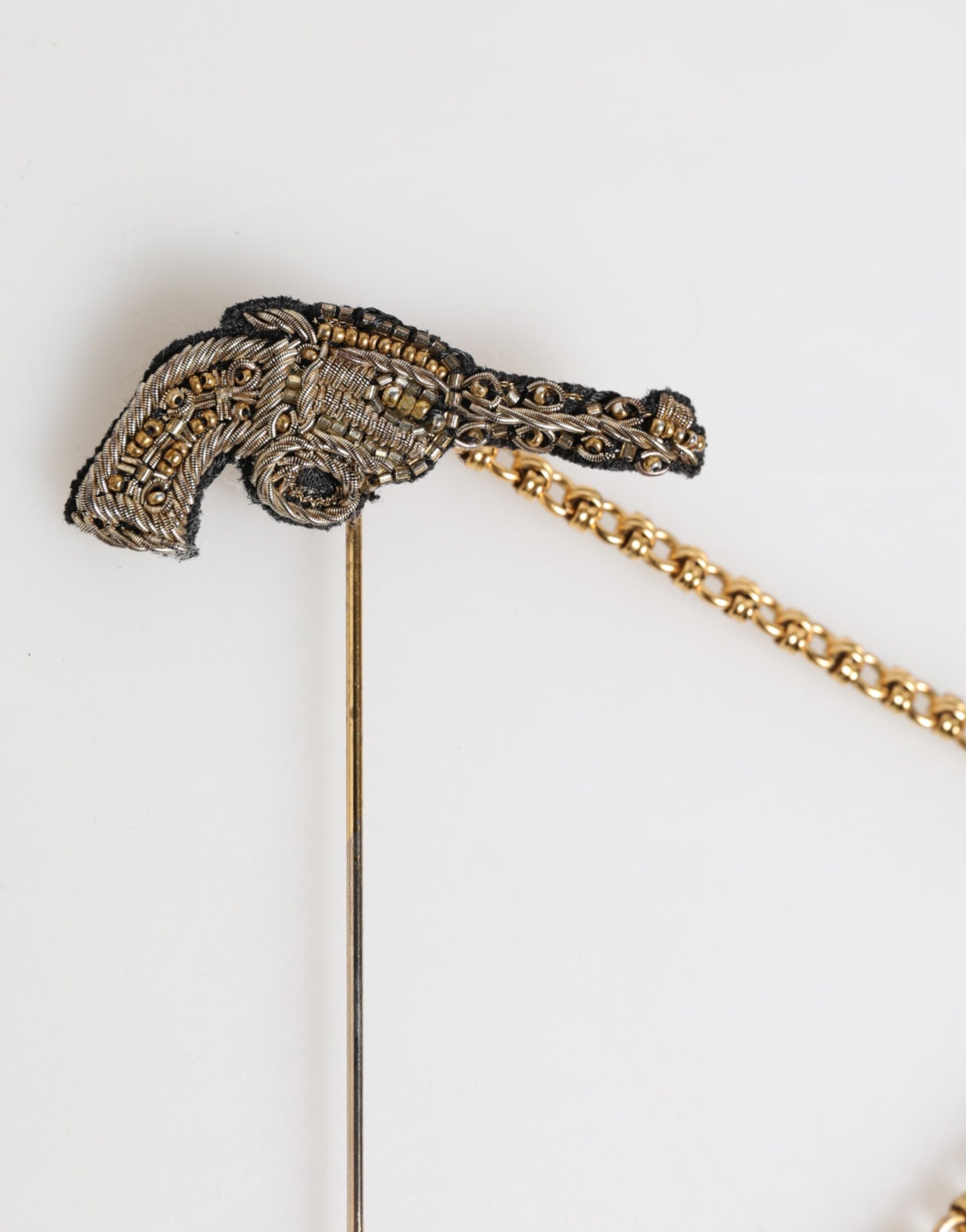 Dolce & Gabbana Lapel Pin Brass Copper Revolver Men Accessories Brooch | Regal Royce