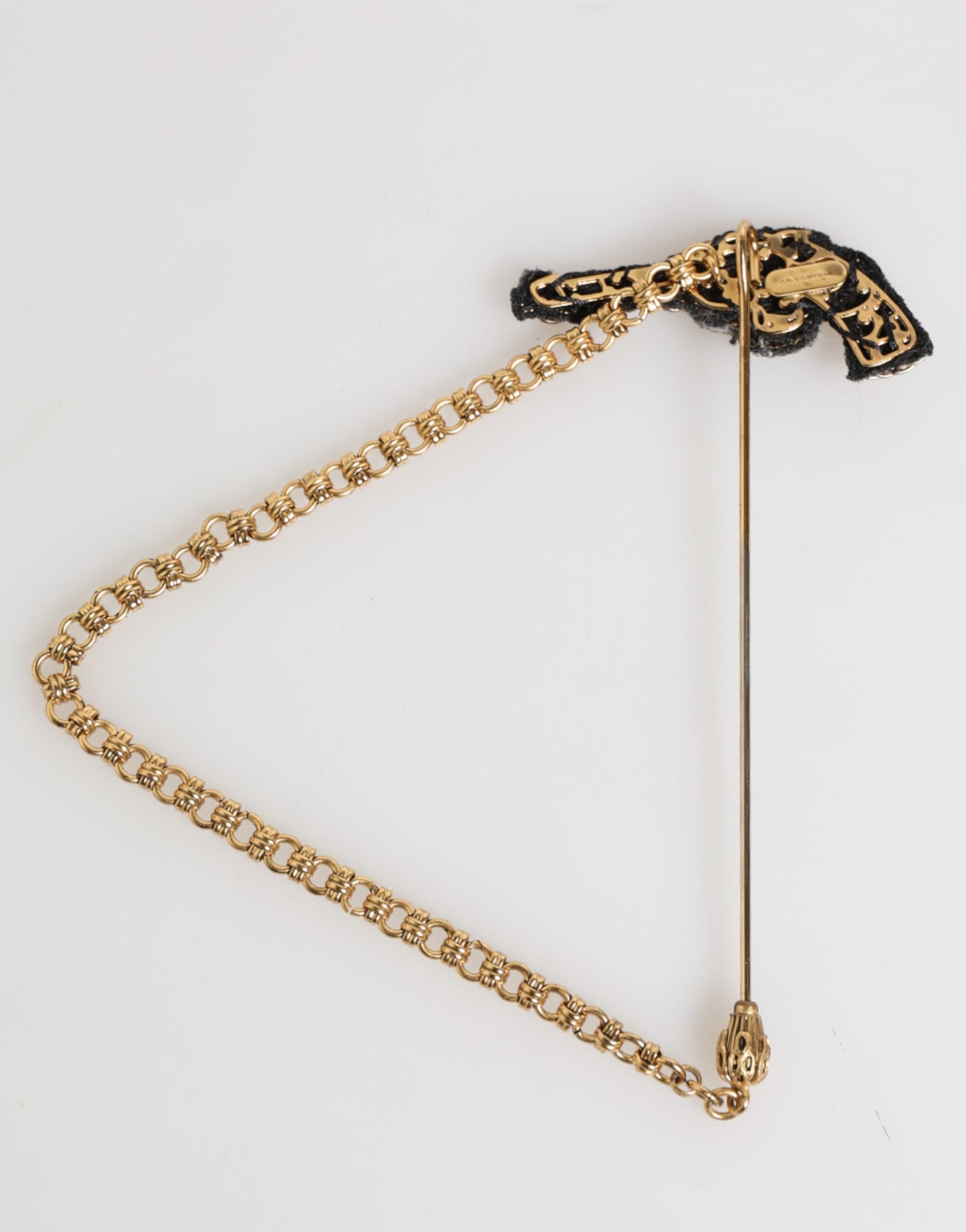 Dolce & Gabbana Lapel Pin Brass Copper Revolver Men Accessories Brooch | Regal Royce