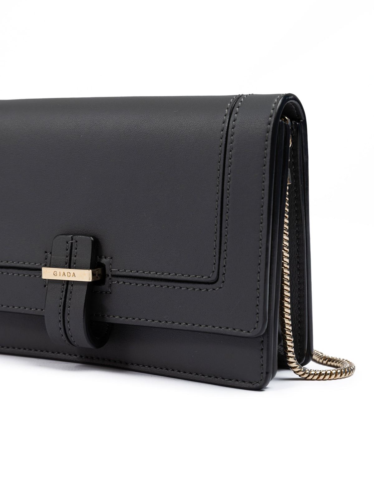 Giada Dark Grey Leather Clutch Bag | Regal Royce
