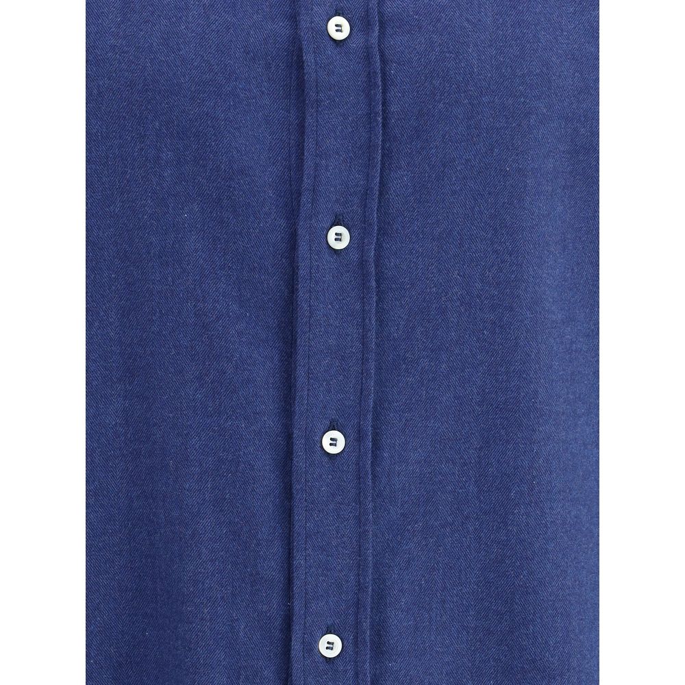 Brunello Cucinelli Blue Cotton Dress Shirt | Regal Royce