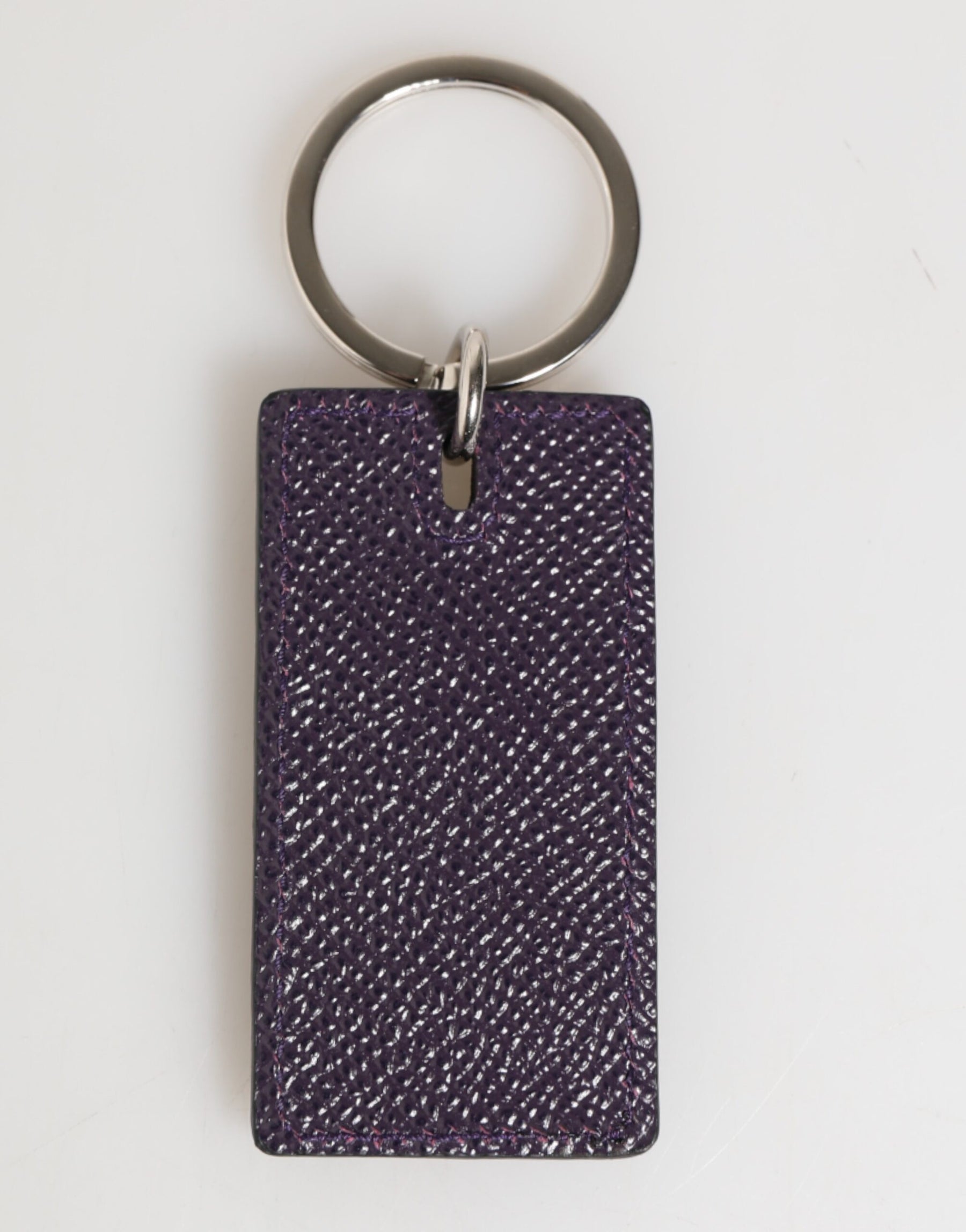 Dolce & Gabbana Violet Leather Logo Metal Ring Men Keychain Keyring | Regal Royce