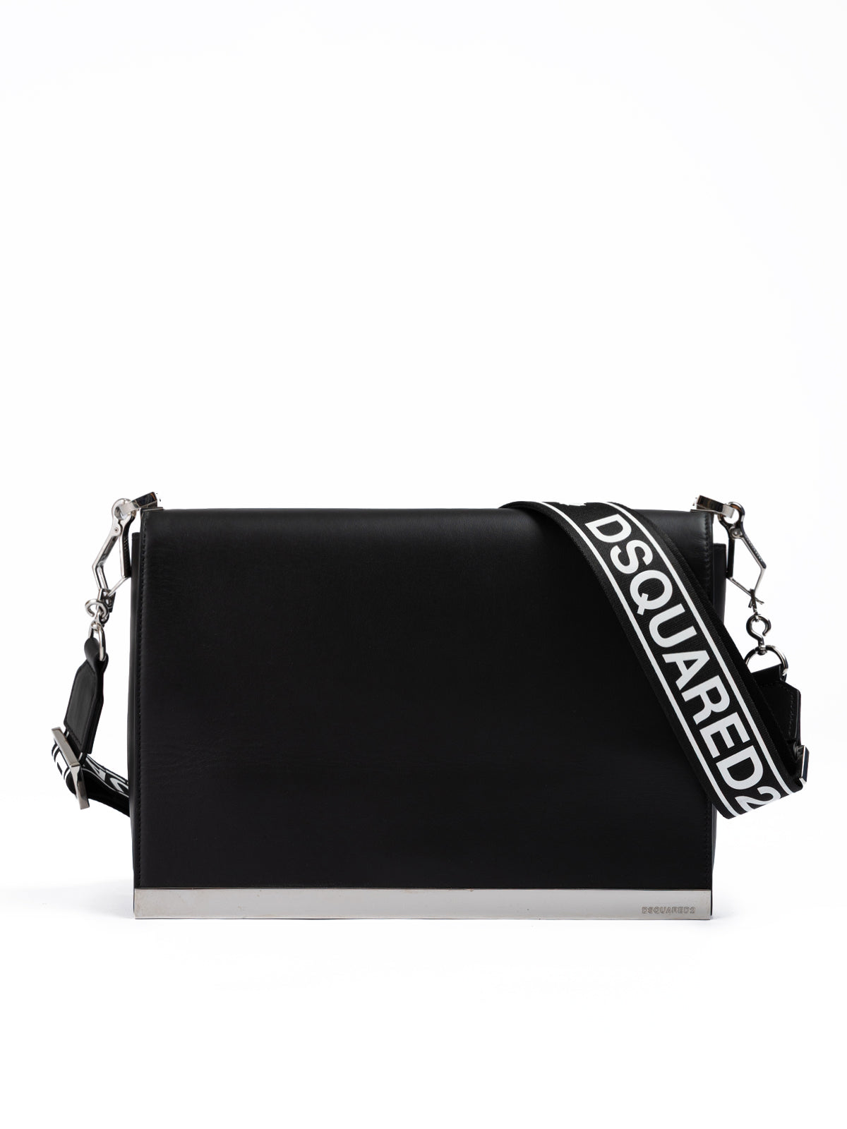 Dsquared² Black Leather Messenger Bag | Regal Royce