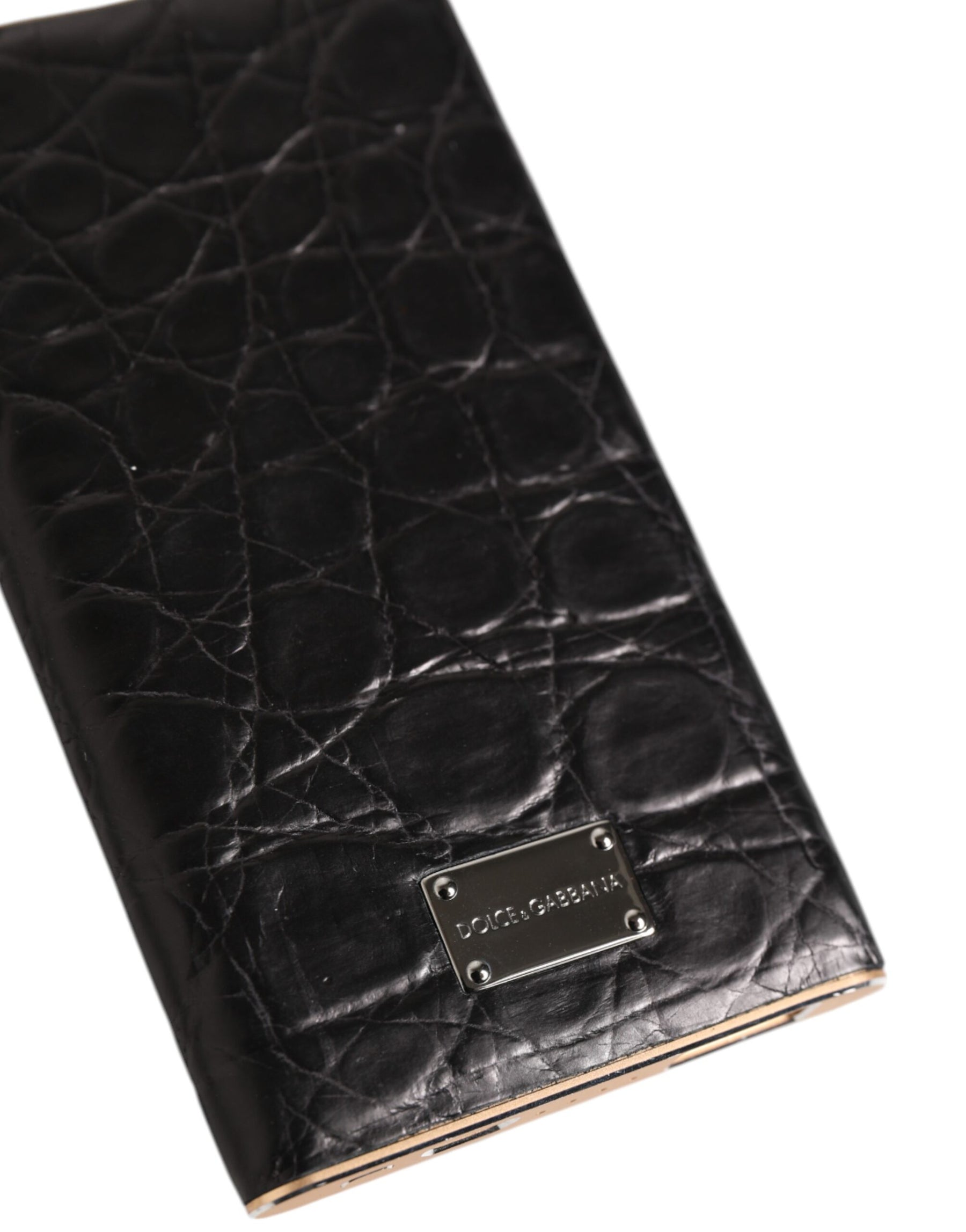 Dolce & Gabbana Black Leather Exotic Skin 3000mAh Power Bank Charger USB | Regal Royce