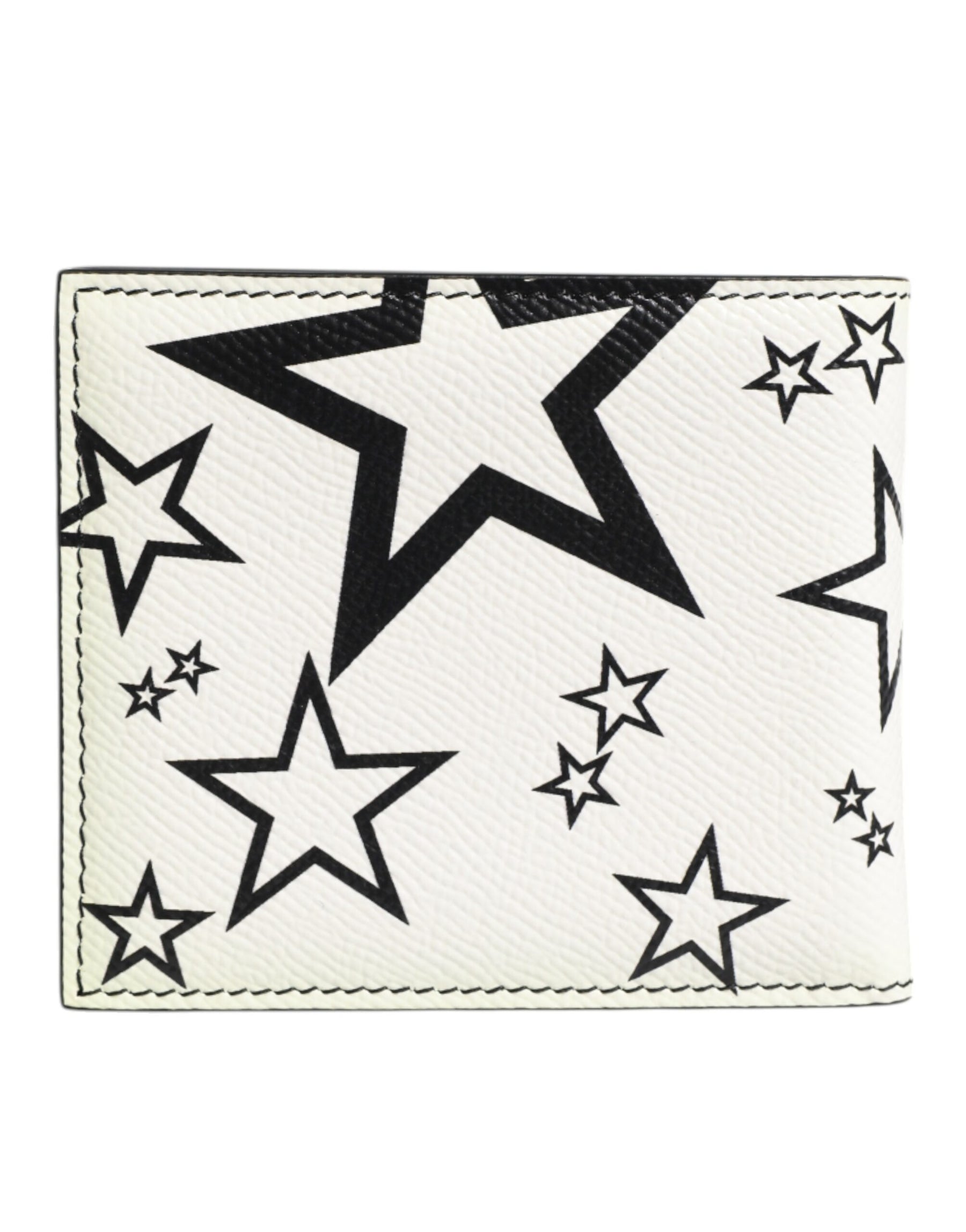 Dolce & Gabbana White Leather DG Star Logo Bifold Card Holder Wallet | Regal Royce