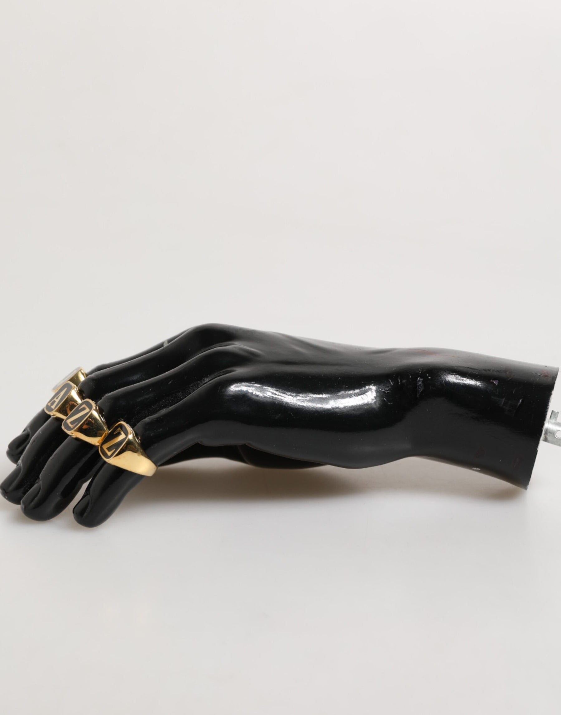 Dolce & Gabbana Gold Tone Brass JAZZ Letter Set 4 Pieces Adjustable Ring | Regal Royce