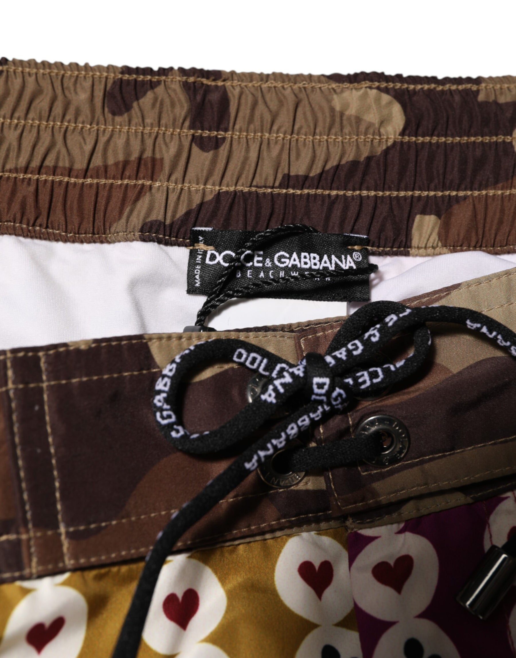 Dolce & Gabbana Multicolor Playing Card Camouflage Shorts Swimwear | Regal Royce