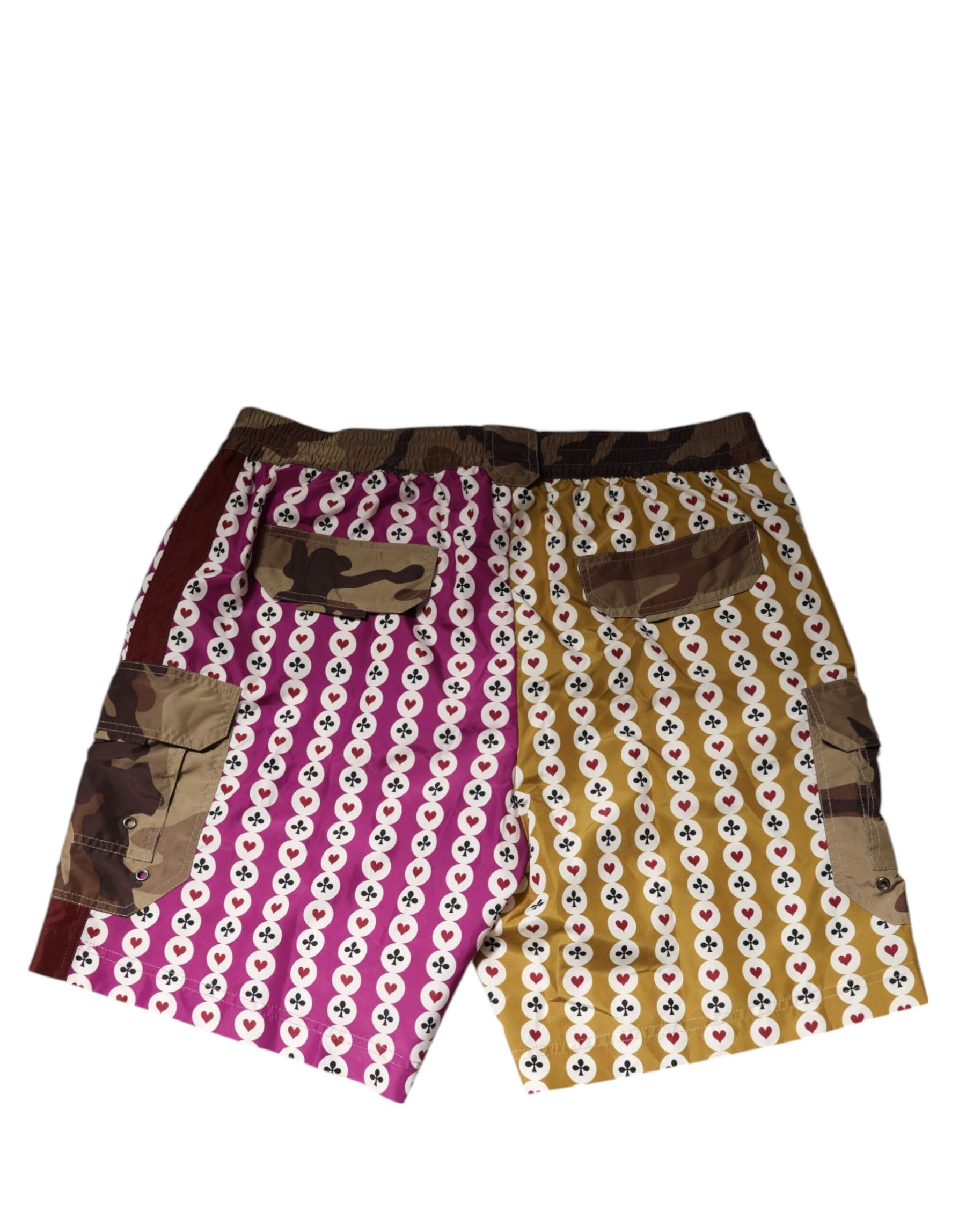 Dolce & Gabbana Multicolor Playing Card Camouflage Shorts Swimwear | Regal Royce