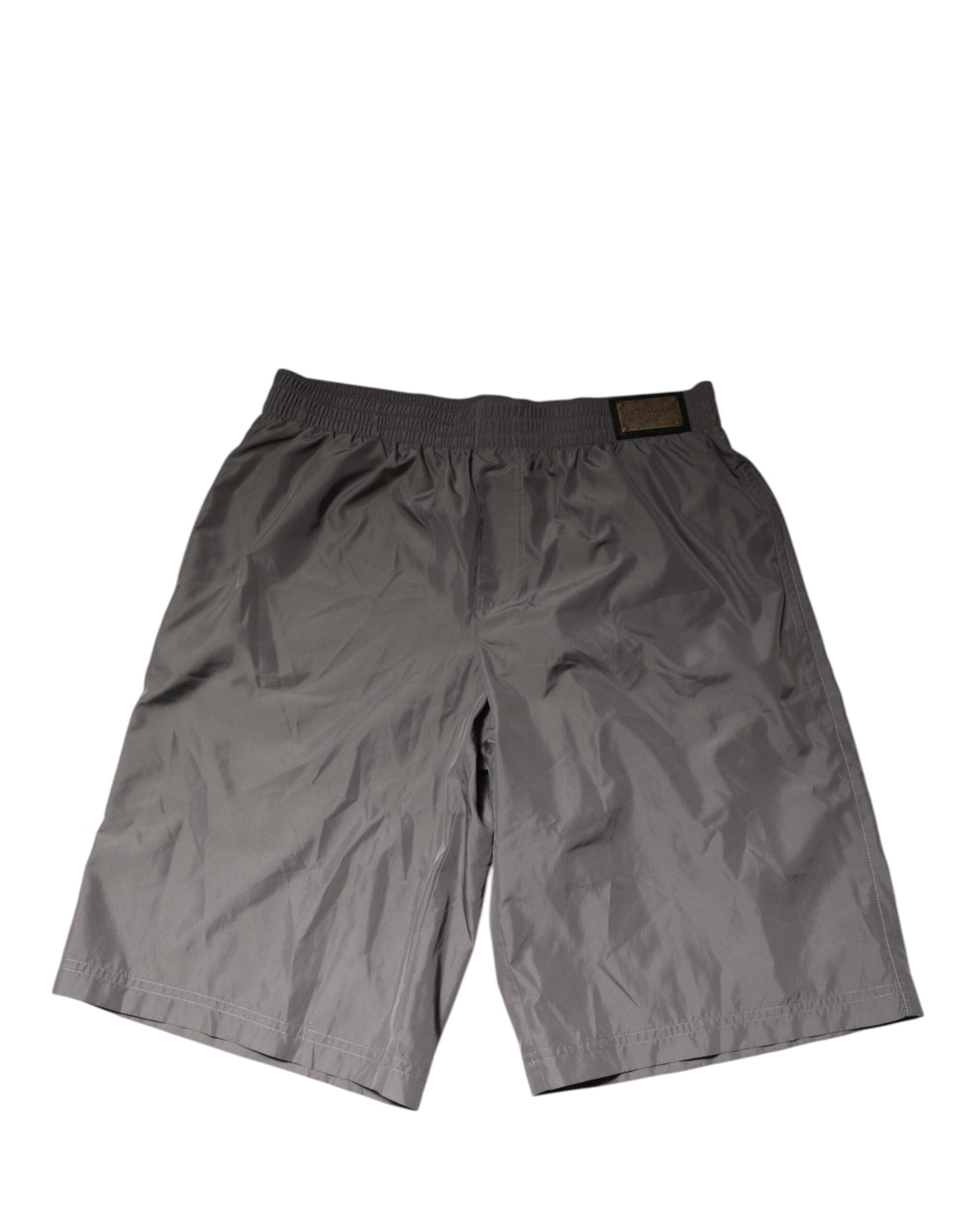 Dolce & Gabbana Light Gray Nylon Elastic Waist Shorts Swimwear | Regal Royce
