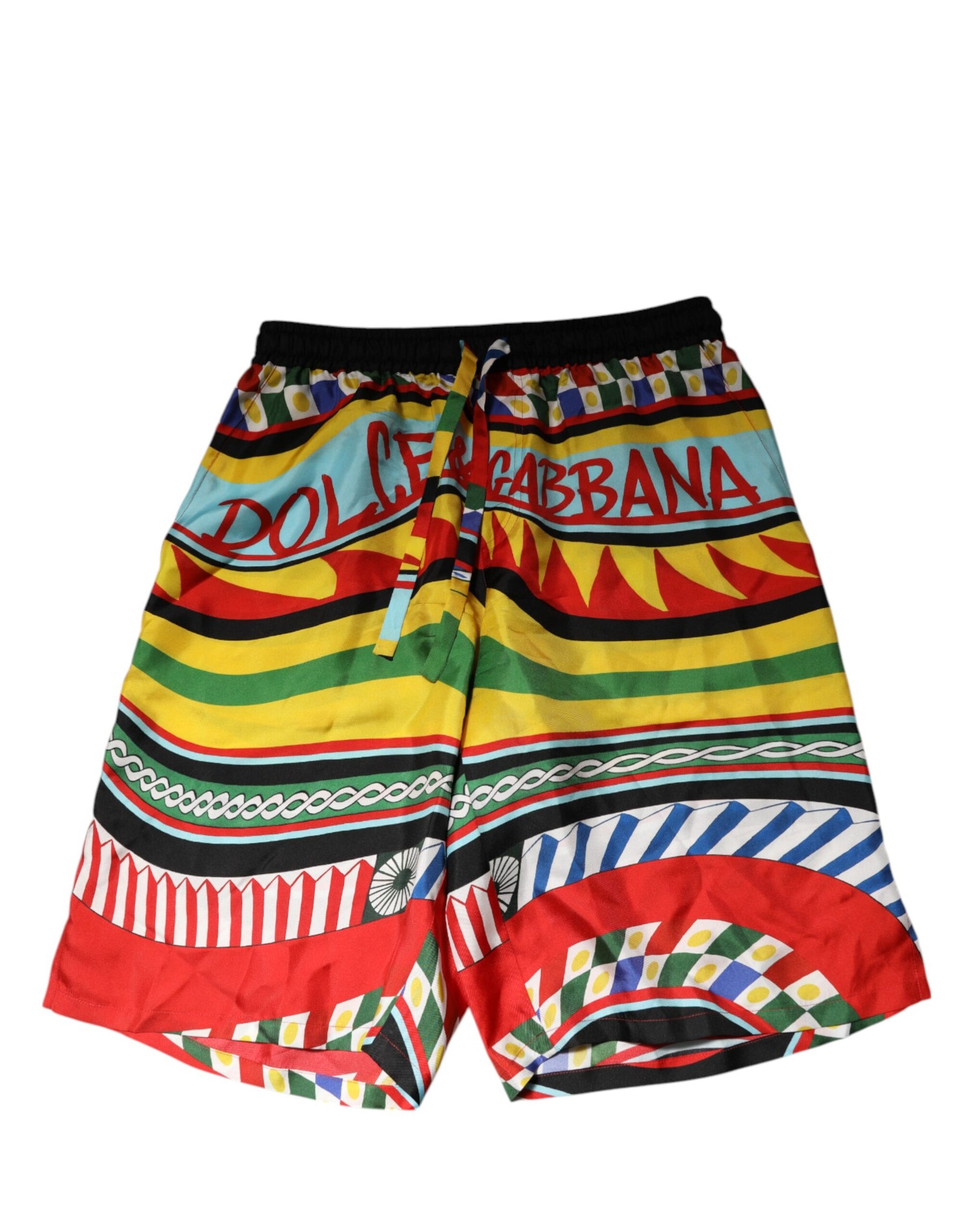 Dolce & Gabbana Multicolor Sicilian Carretto Shorts Swimwear | Regal Royce