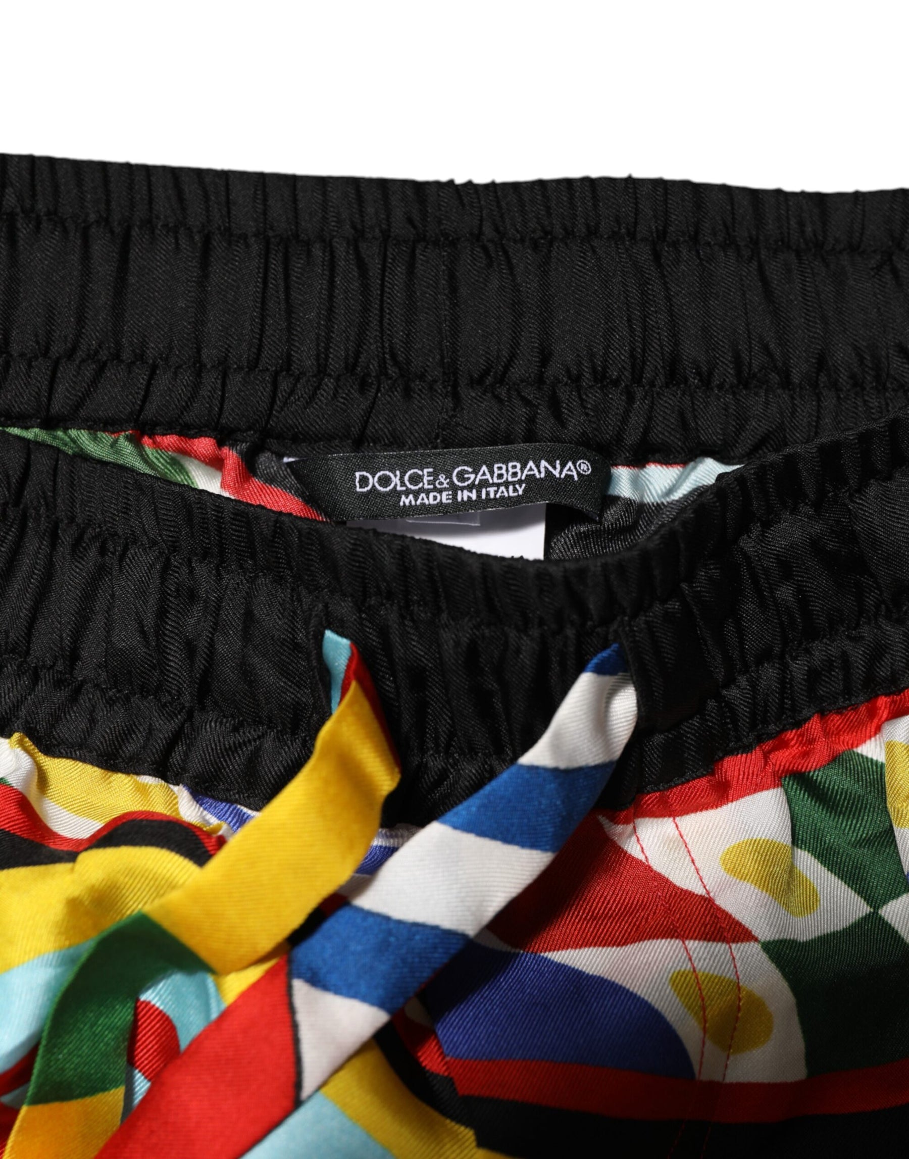 Dolce & Gabbana Multicolor Sicilian Carretto Shorts Swimwear | Regal Royce