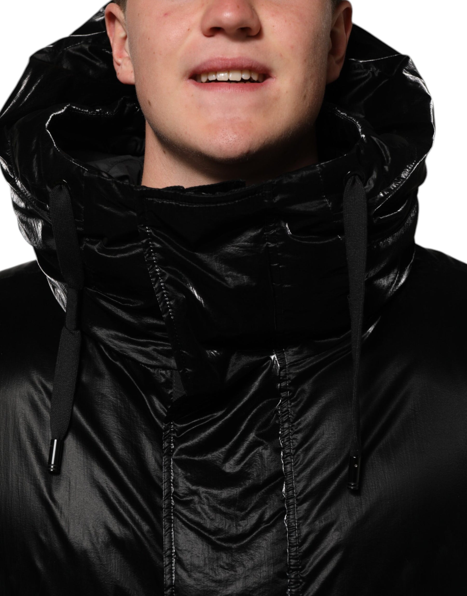 Dolce & Gabbana Black Logo Full Zip Hooded Quilted Jacket | Regal Royce