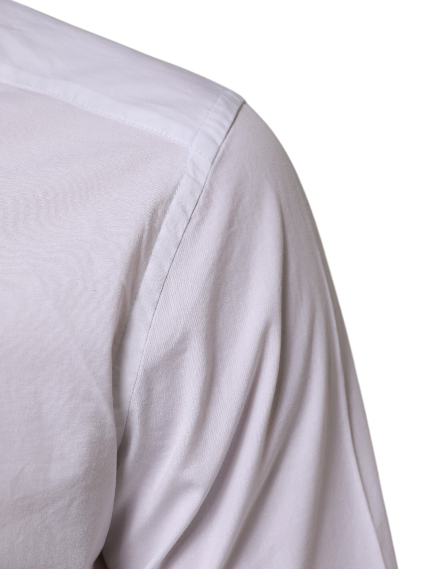 Dolce & Gabbana White Cotton GOLD Long Sleeves Formal Men Shirt | Regal Royce