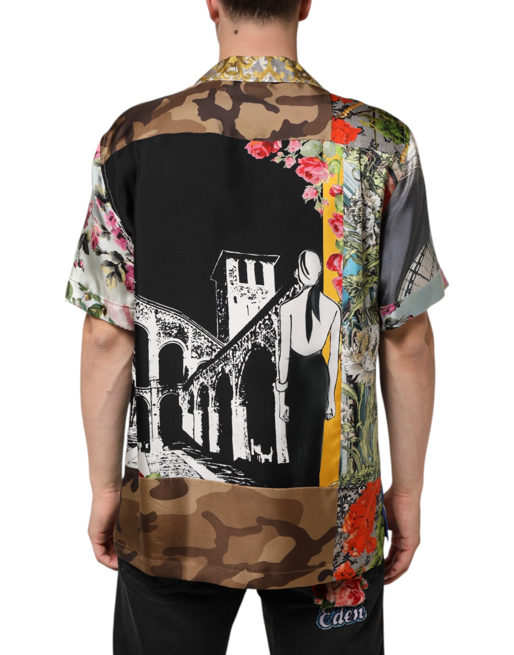 Dolce & Gabbana Multicolor Silk Opera Print Men Casual Shirt | Regal Royce