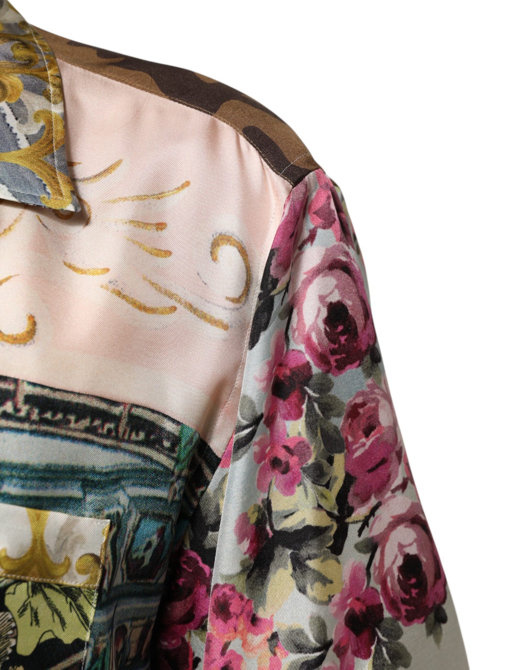 Dolce & Gabbana Multicolor Silk Opera Print Men Casual Shirt | Regal Royce