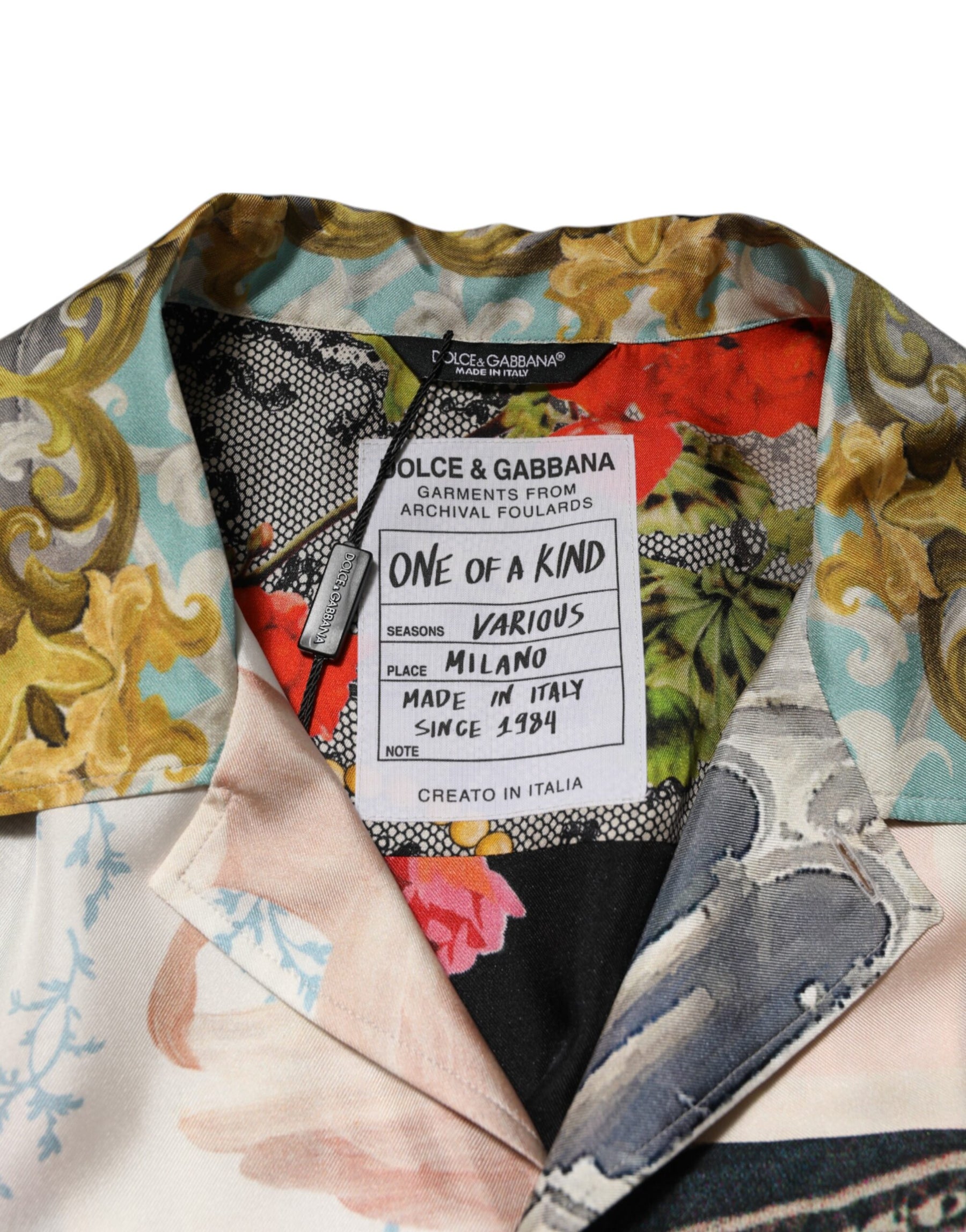 Dolce & Gabbana Multicolor Silk Opera Print Men Casual Shirt | Regal Royce