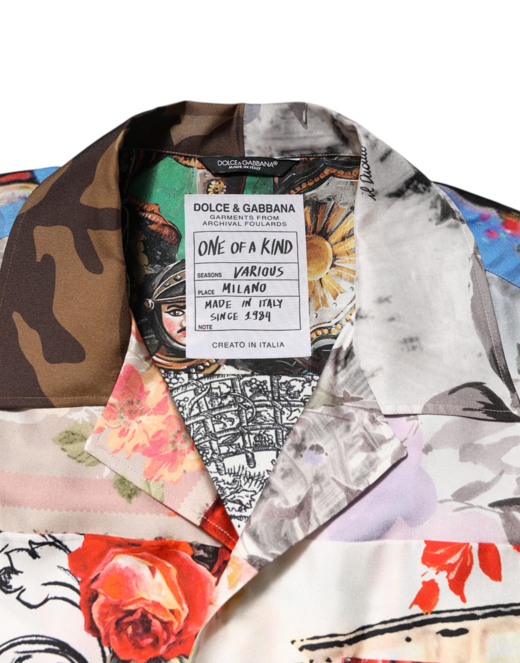 Dolce & Gabbana Multicolor Printed Casual Short Sleeve Shirt | Regal Royce