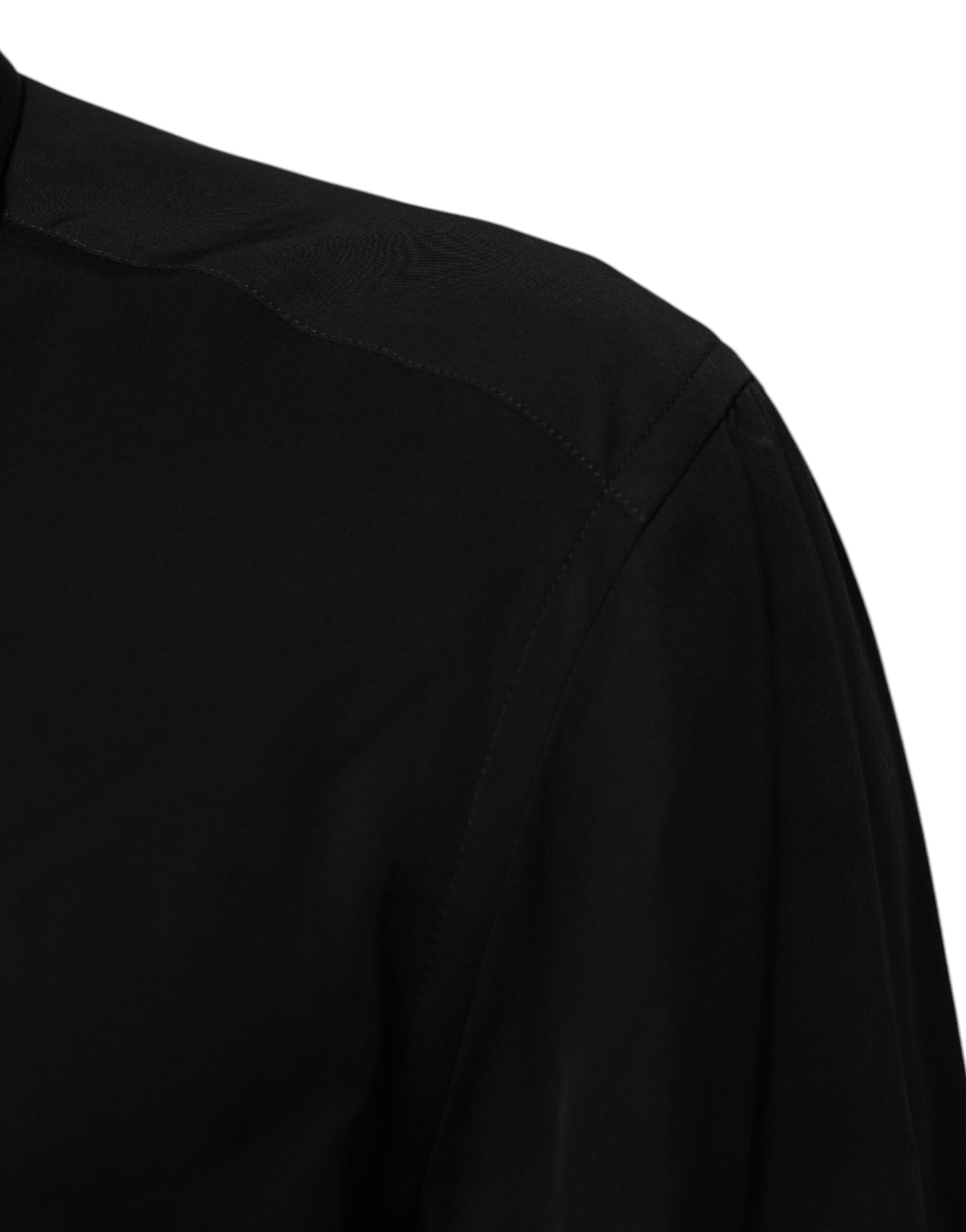 Dolce & Gabbana Black Viscose Long Sleeve Formal Dress Shirt | Regal Royce