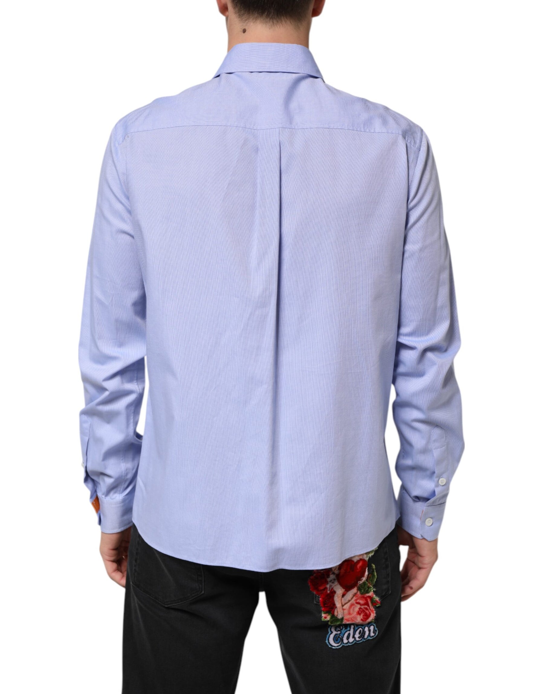Dolce & Gabbana Light Blue Cotton Teddy Bear Long Sleeve Shirt | Regal Royce