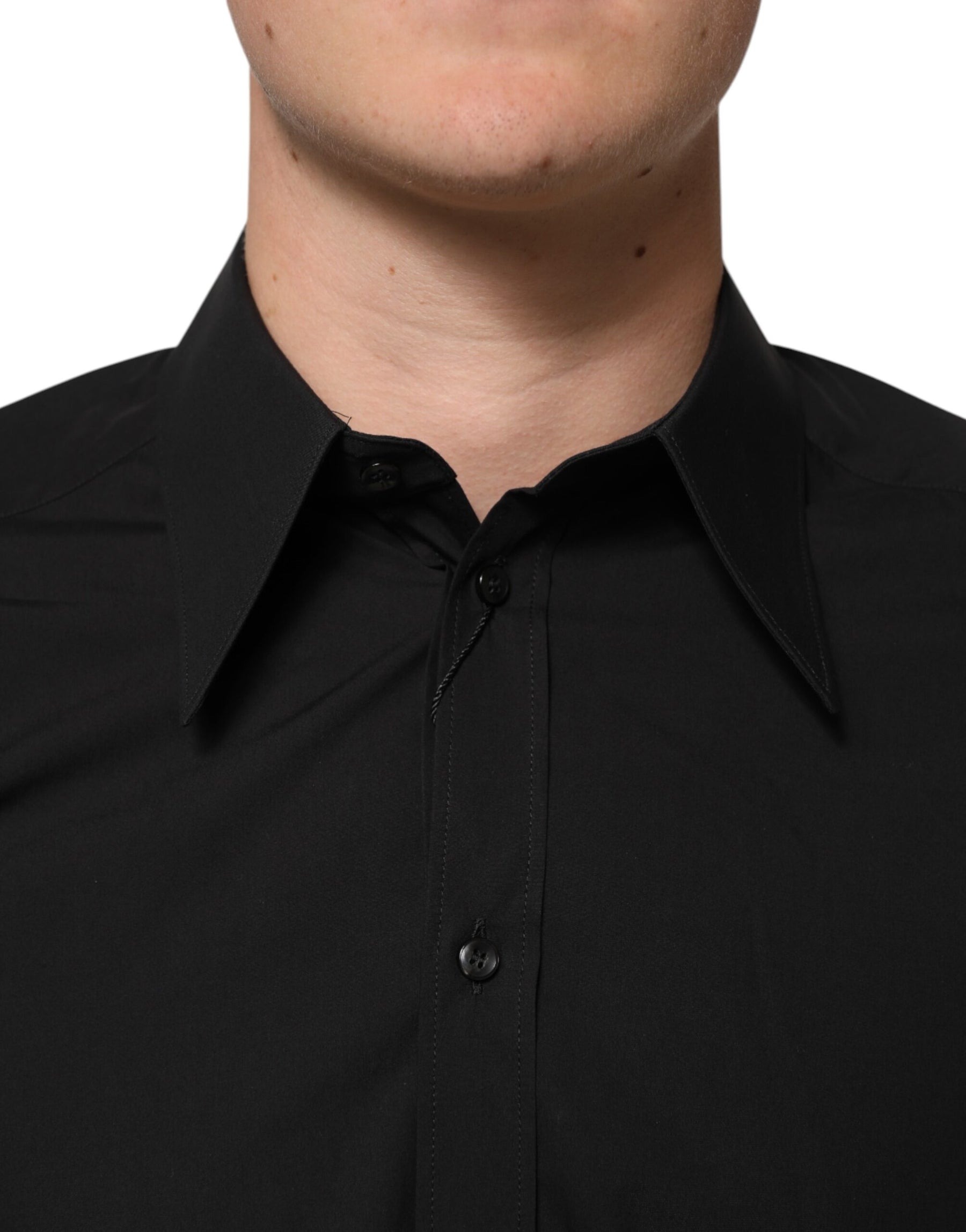 Dolce & Gabbana Black MARTINI Slim Fit Dress Formal Men Shirt | Regal Royce