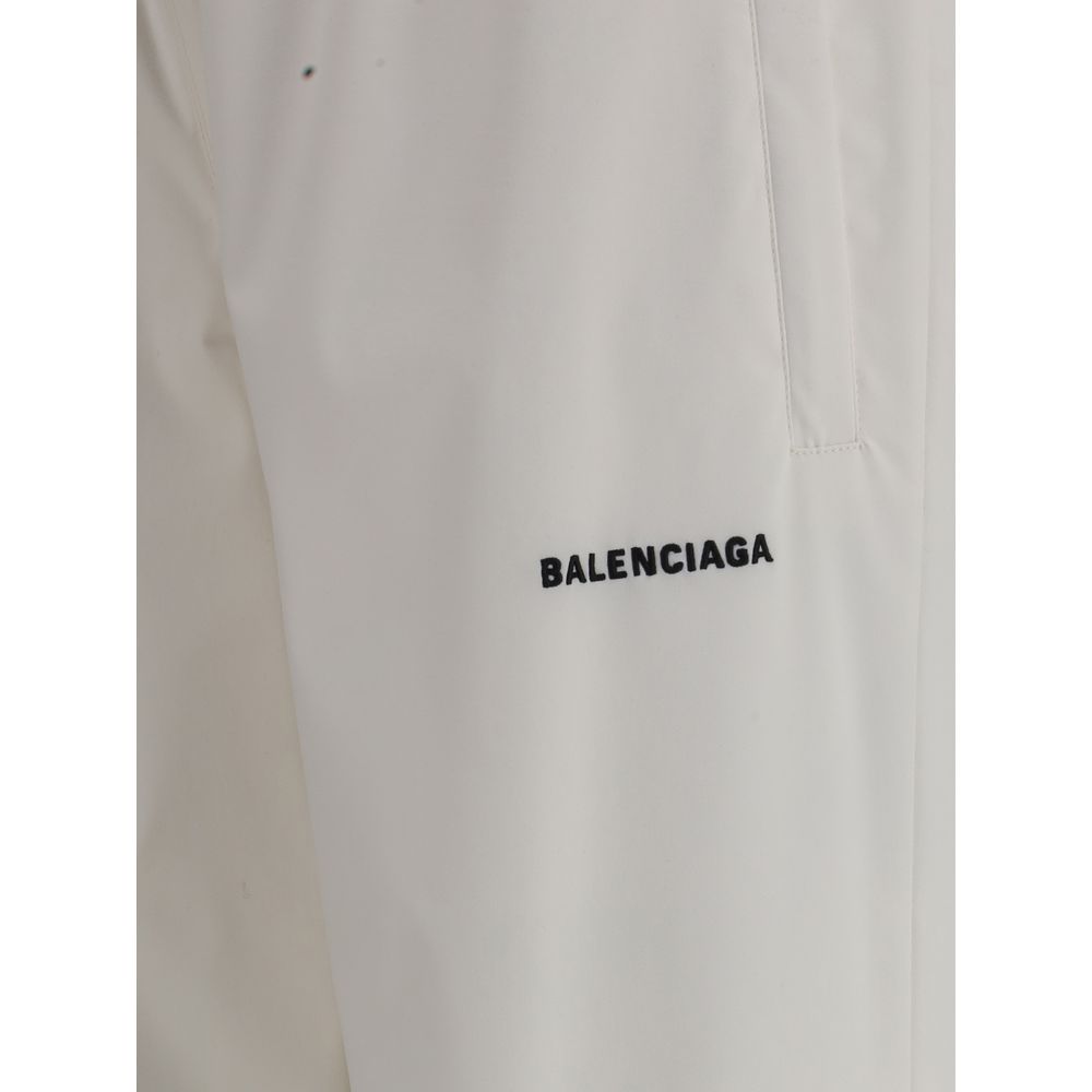 Balenciaga White Polyester Joggers (Workout Pants) | Regal Royce