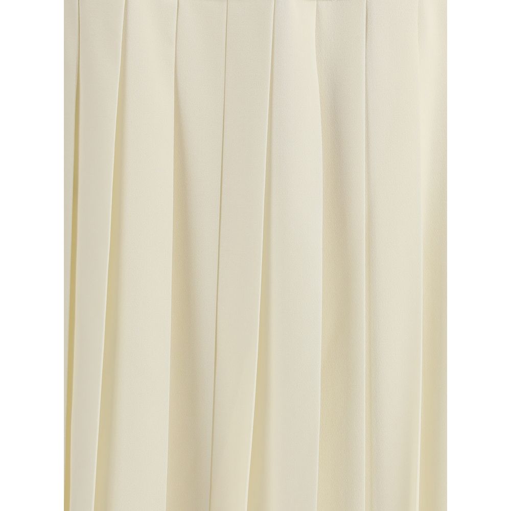 Alessandra Rich White Fleece Wool Midi Skirt | Regal Royce