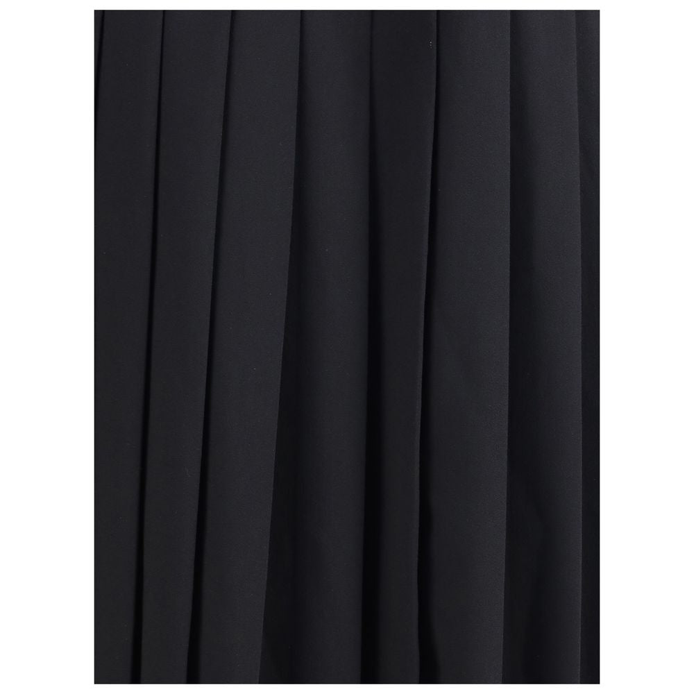 Alessandra Rich Black Fleece Wool Midi Skirt | Regal Royce