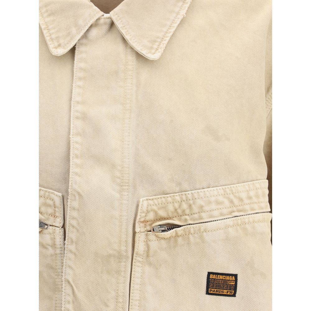Balenciaga Beige Cotton Denim Jacket | Regal Royce