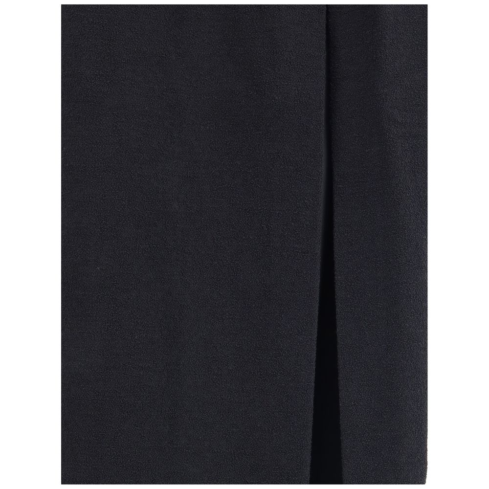 Alessandra Rich Black Fleece Wool Long Skirt | Regal Royce