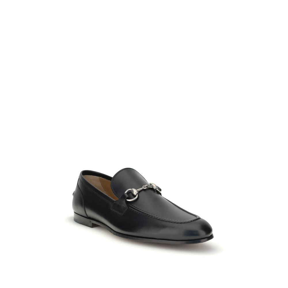 Gucci Black Calf Leather Bos Taurus Slip-On Loafers | Regal Royce