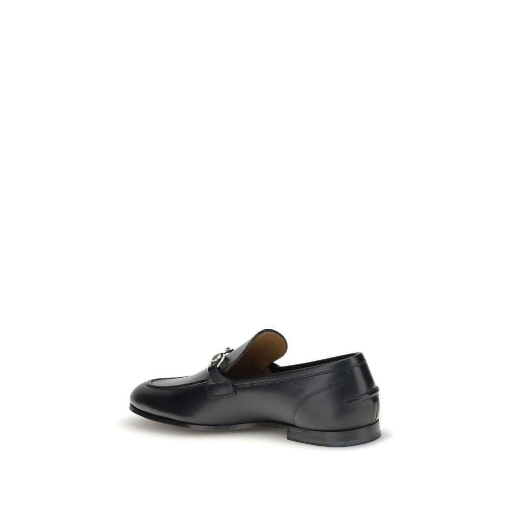 Gucci Black Calf Leather Bos Taurus Slip-On Loafers | Regal Royce