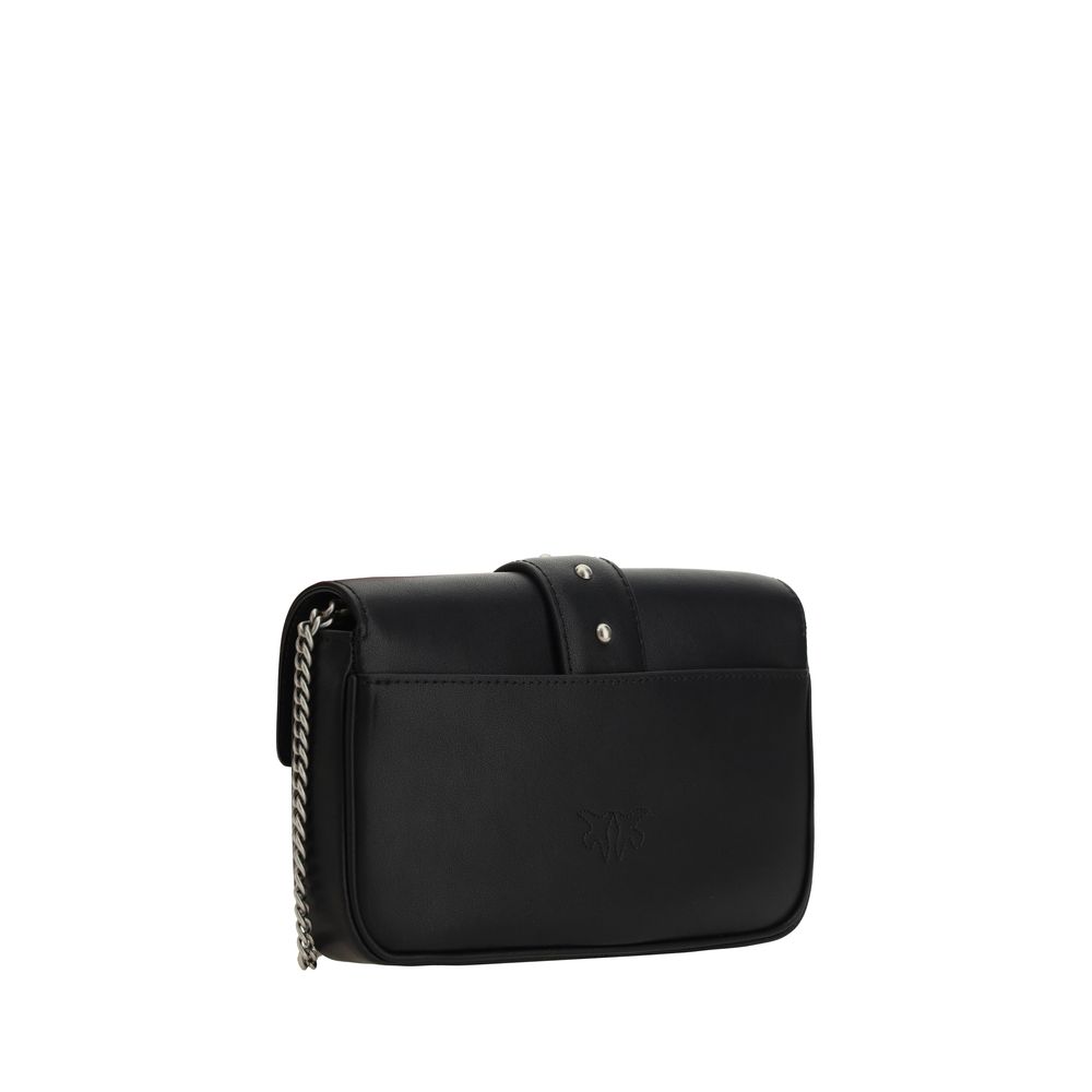 PINKO Black Calf Leather Bos Taurus Shoulder Bag | Regal Royce
