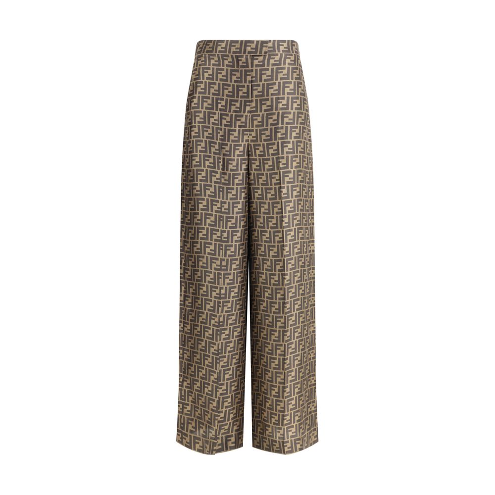 Fendi Brown Silk Casual Pants | Regal Royce