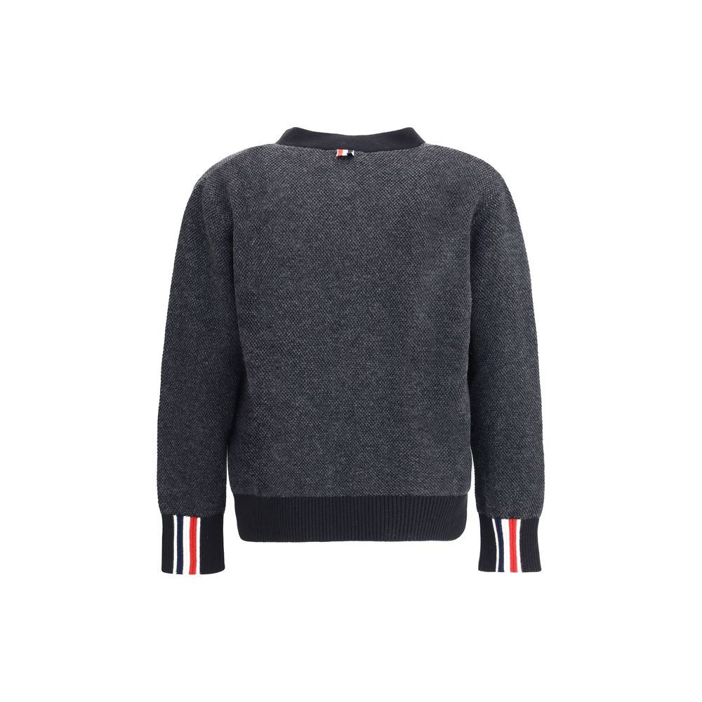 Thom Browne Black Fleece Wool Cardigan | Regal Royce
