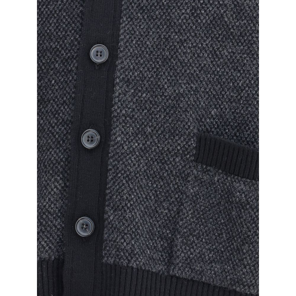Thom Browne Black Fleece Wool Cardigan | Regal Royce