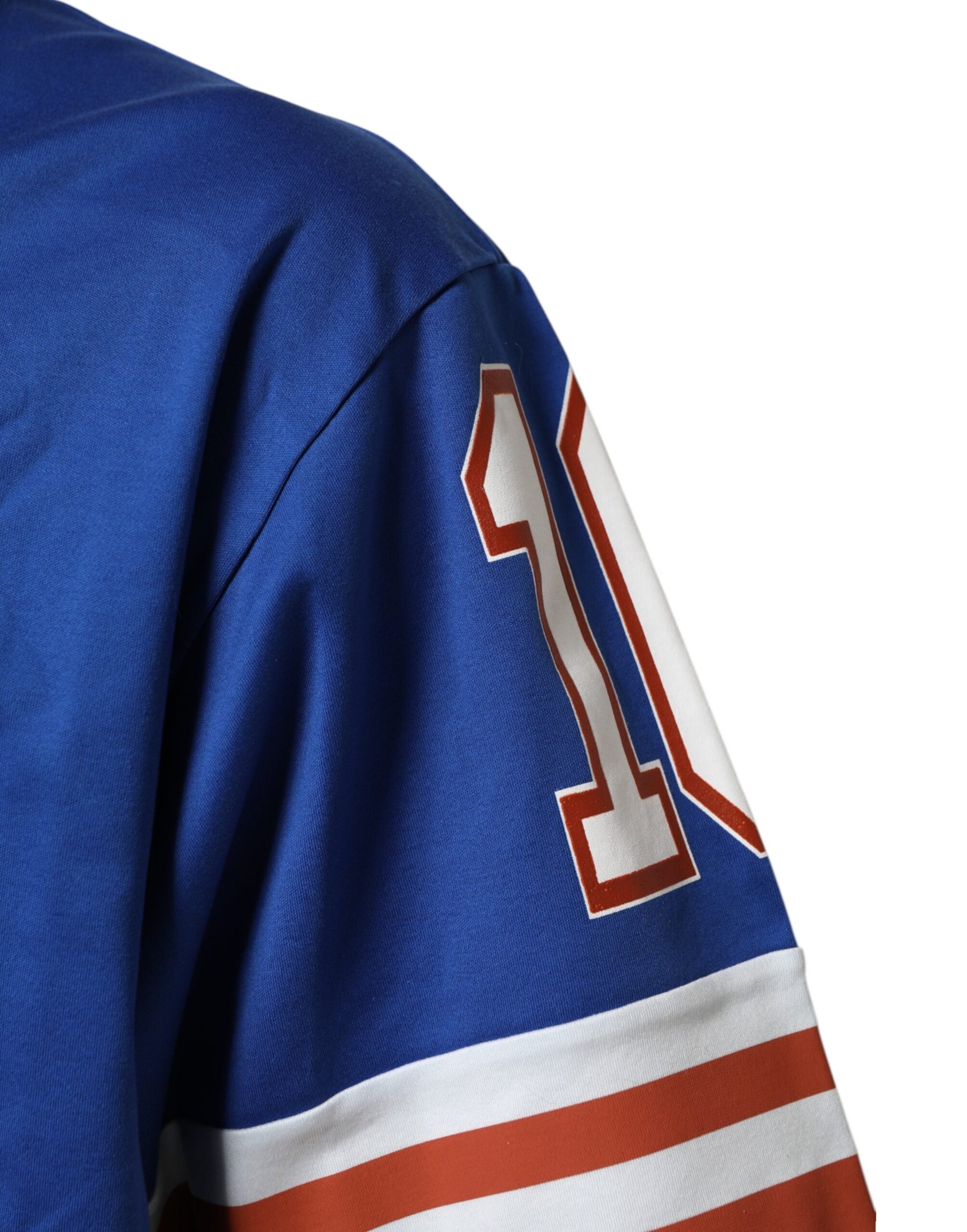 Dolce & Gabbana Blue Cotton DG Logo Mesh Jersey T-shirt | Regal Royce