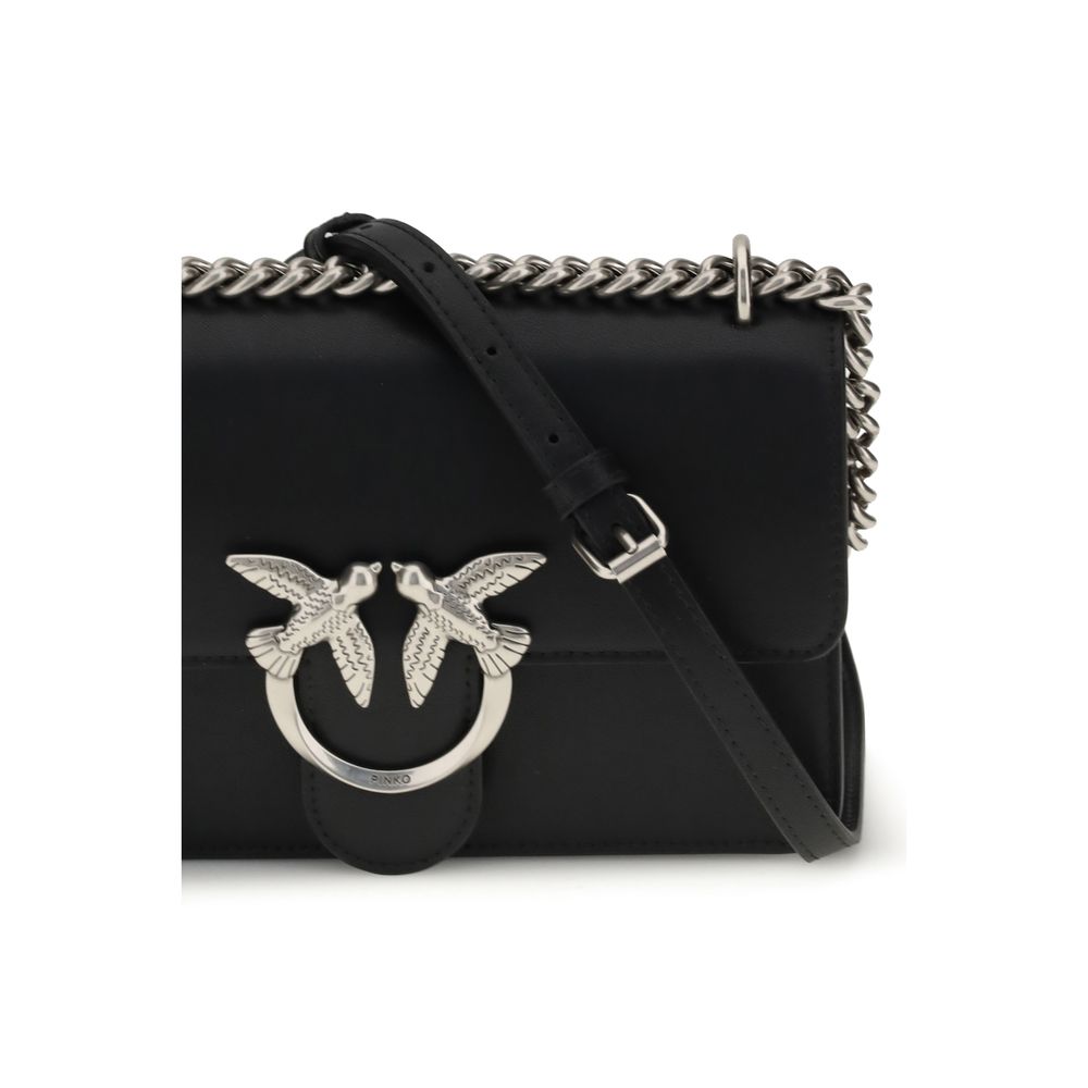 PINKO Black Calf Leather Bos Taurus Shoulder Bag | Regal Royce