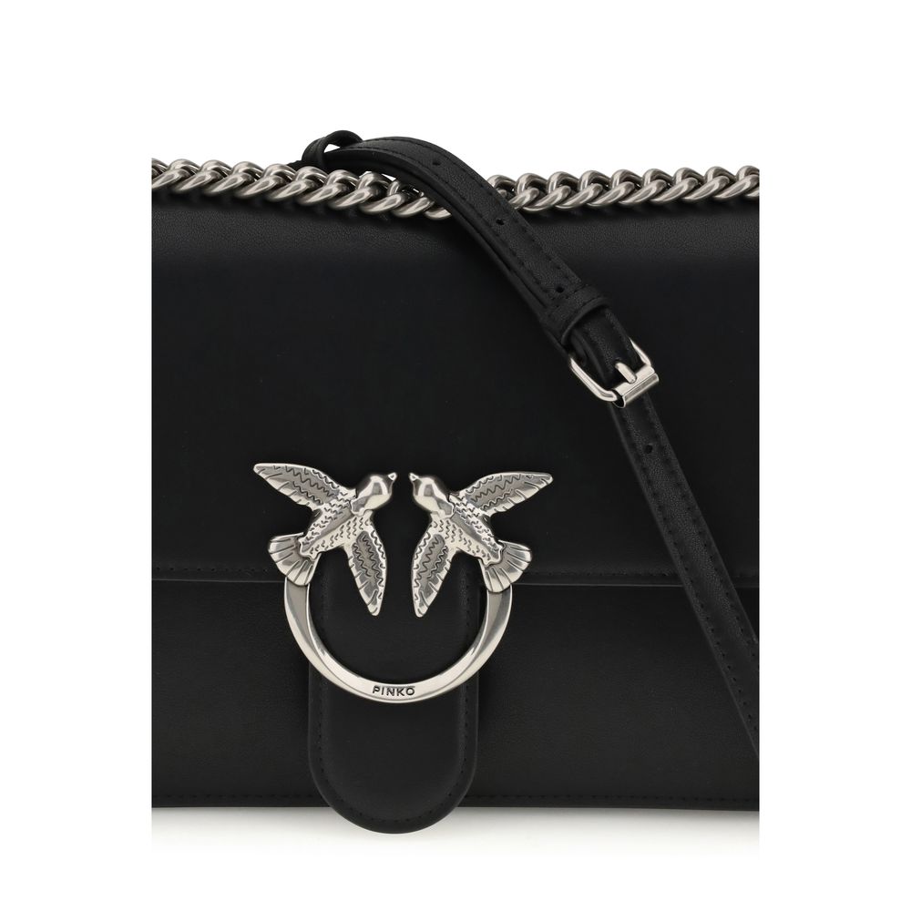 PINKO Black Calf Leather Bos Taurus Shoulder Bag | Regal Royce