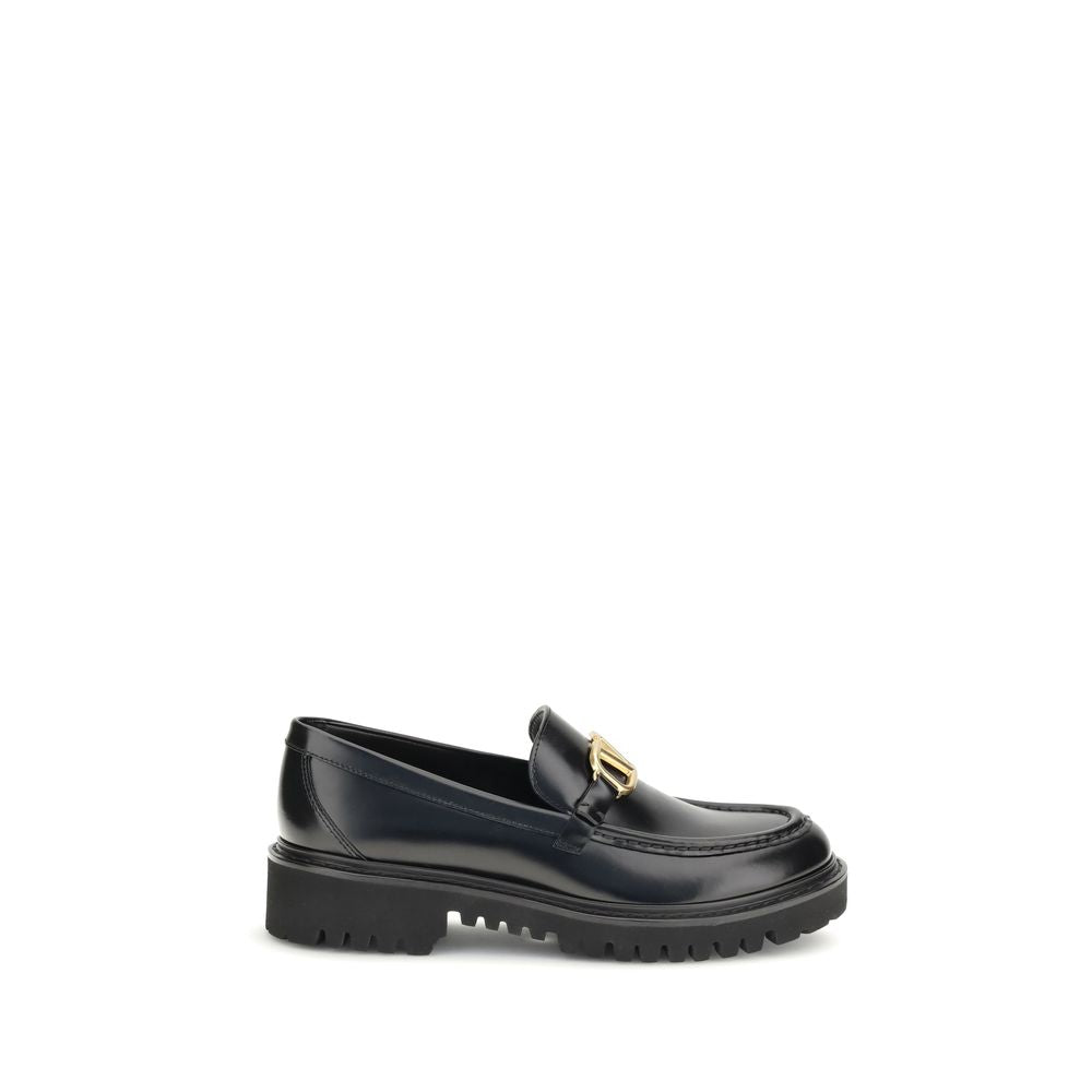 Valentino Garavani Black Leather Slip-On Loafers | Regal Royce