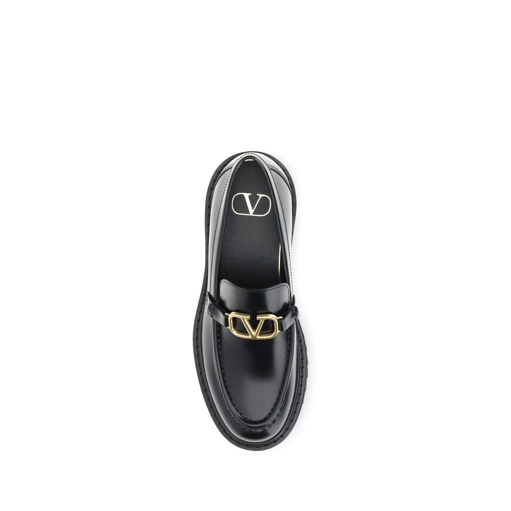 Valentino Garavani Black Leather Slip-On Loafers | Regal Royce