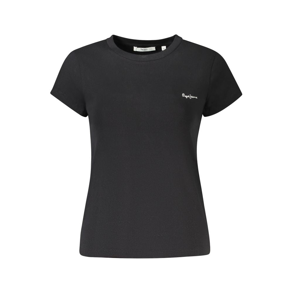 Pepe Jeans Black Cotton Women T-Shirt | Regal Royce