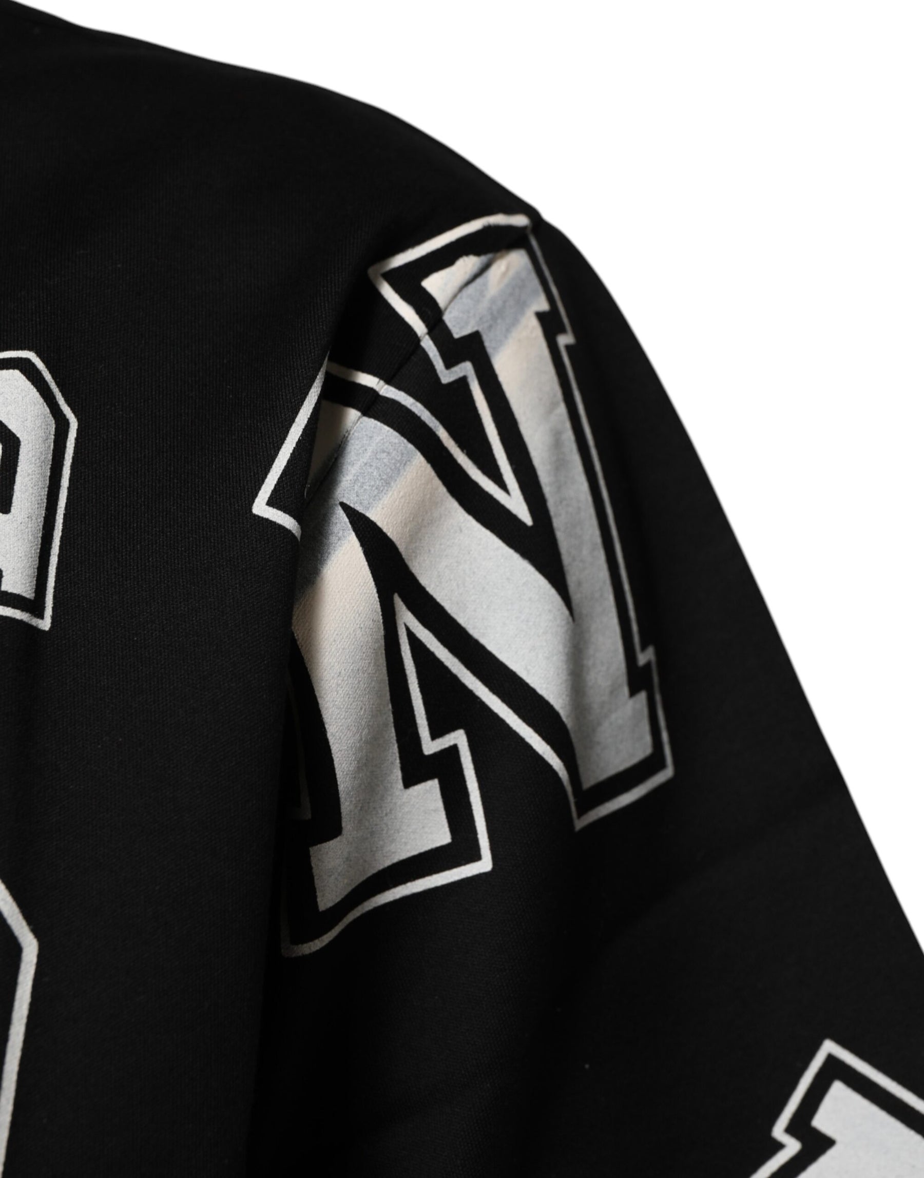 Dolce & Gabbana Black Cotton Letter Print Short Sleeve T-shirt | Regal Royce