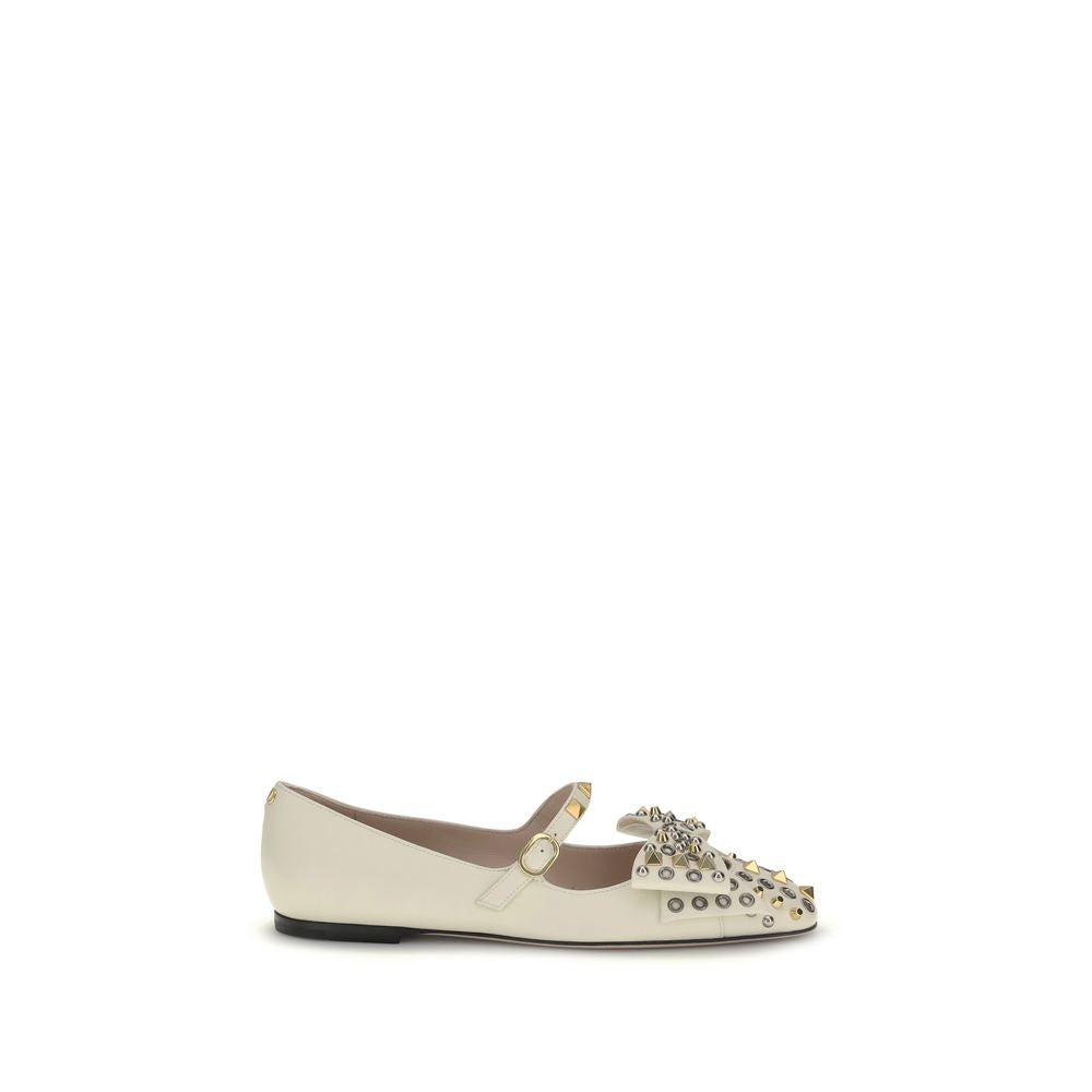 Valentino Garavani Cream Goatskin Ballet Flats | Regal Royce