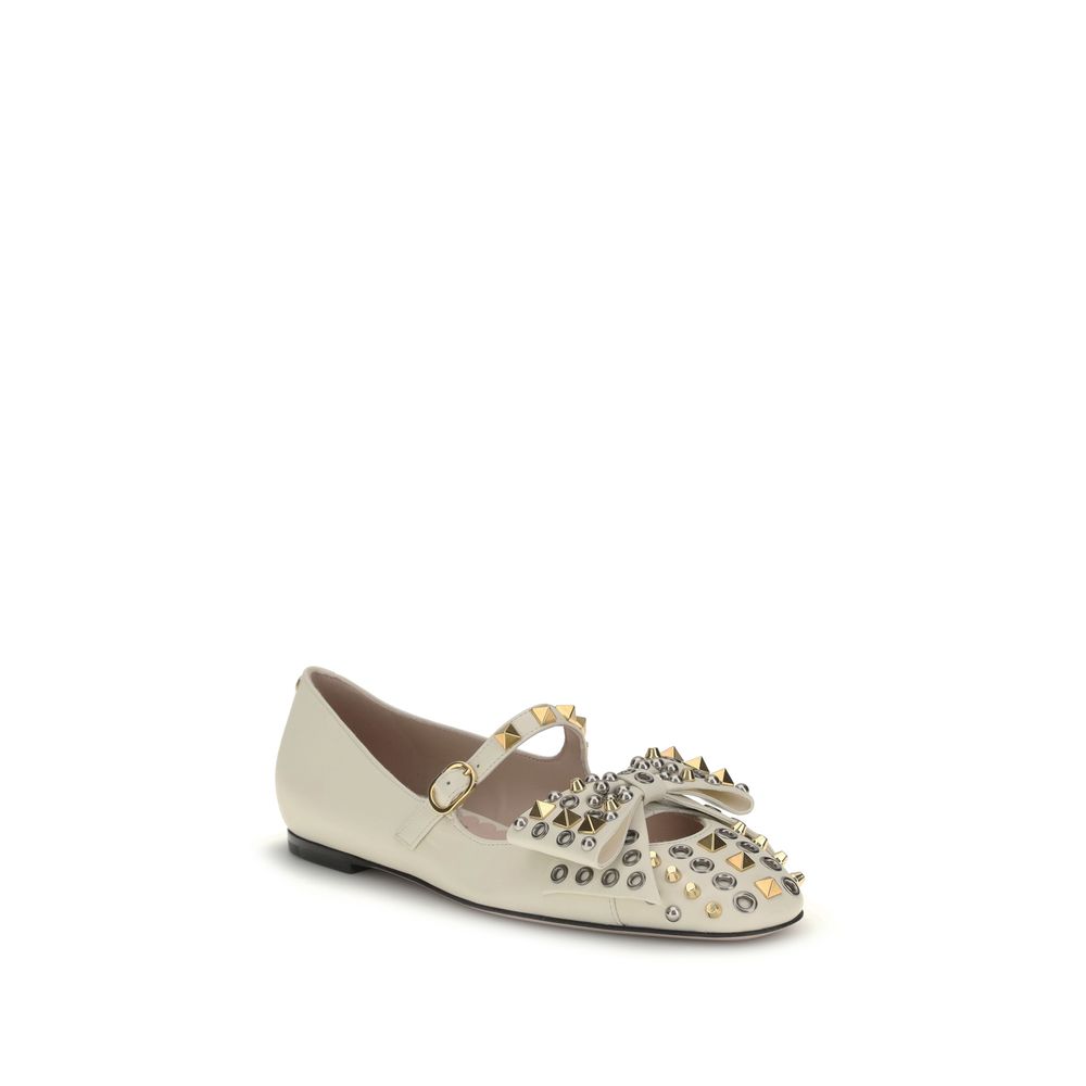 Valentino Garavani Cream Goatskin Ballet Flats | Regal Royce