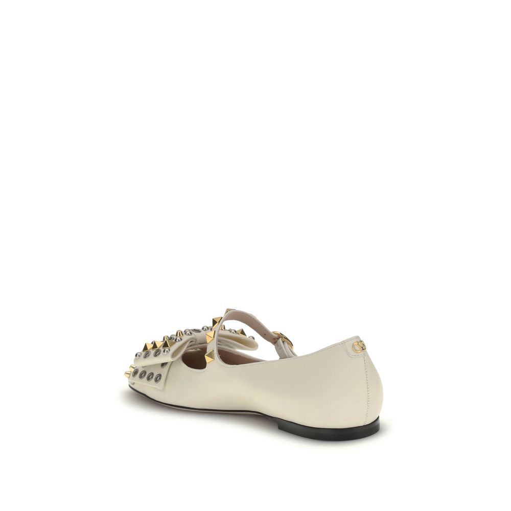 Valentino Garavani Cream Goatskin Ballet Flats | Regal Royce